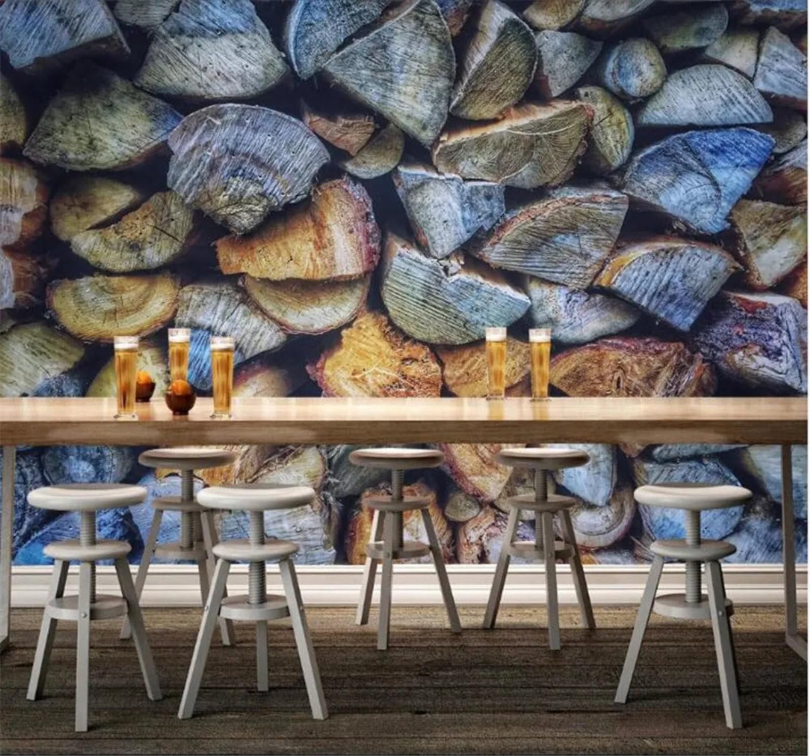 Tzxztt Three Dimensional Retro Wood Grain Art Unique Modern 3D Wallpaper Premium Textured Silk Neutral Tones Material Ideal for Living Room Bedroom-350cm×256cm