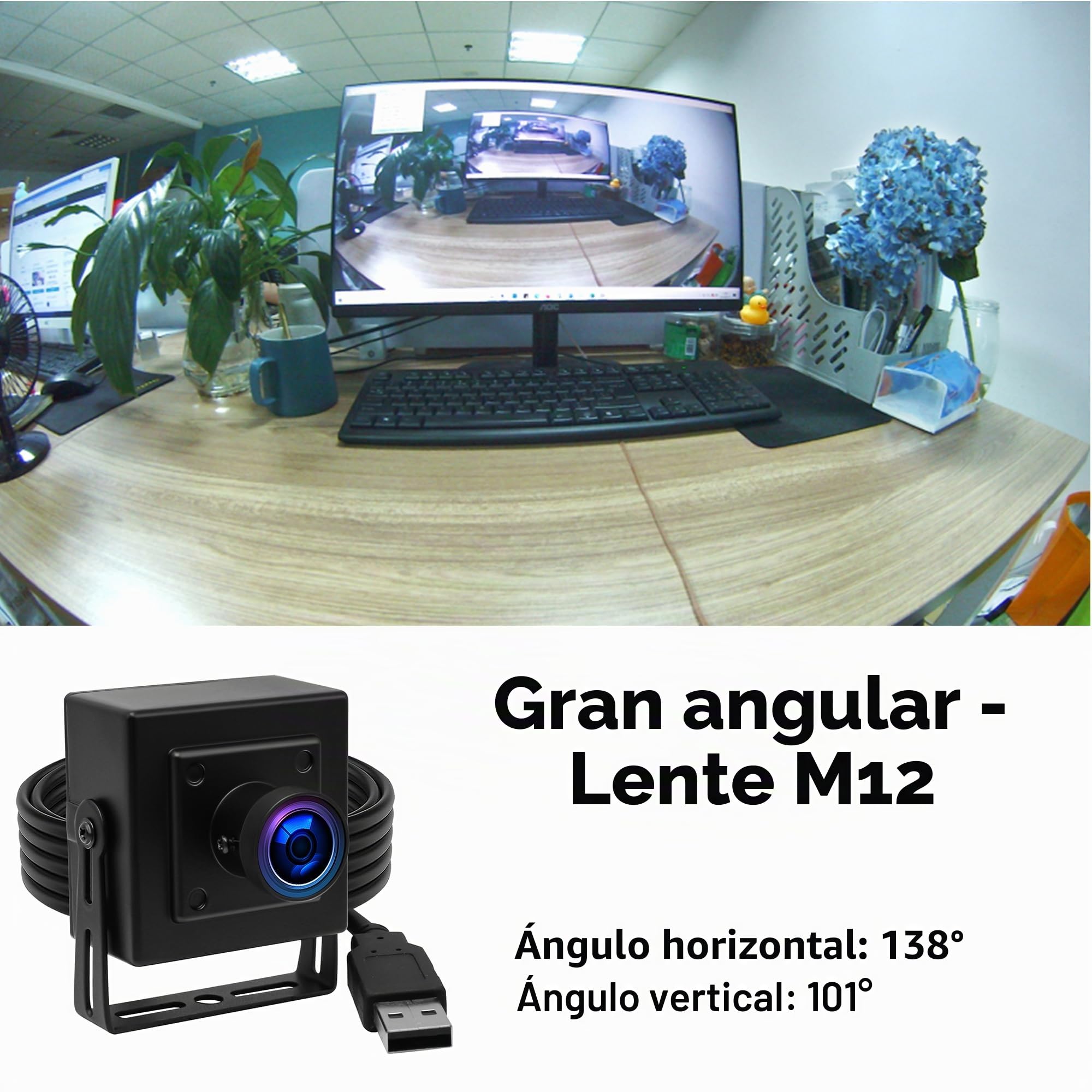 SVPRO - Cámara USB de 5 MP 30 FPS IMX335 para impresora 3D, grabador láser, máquina de visión, cámara industrial, vigilancia de seguridad (M12, USB Plug & Play, Windows