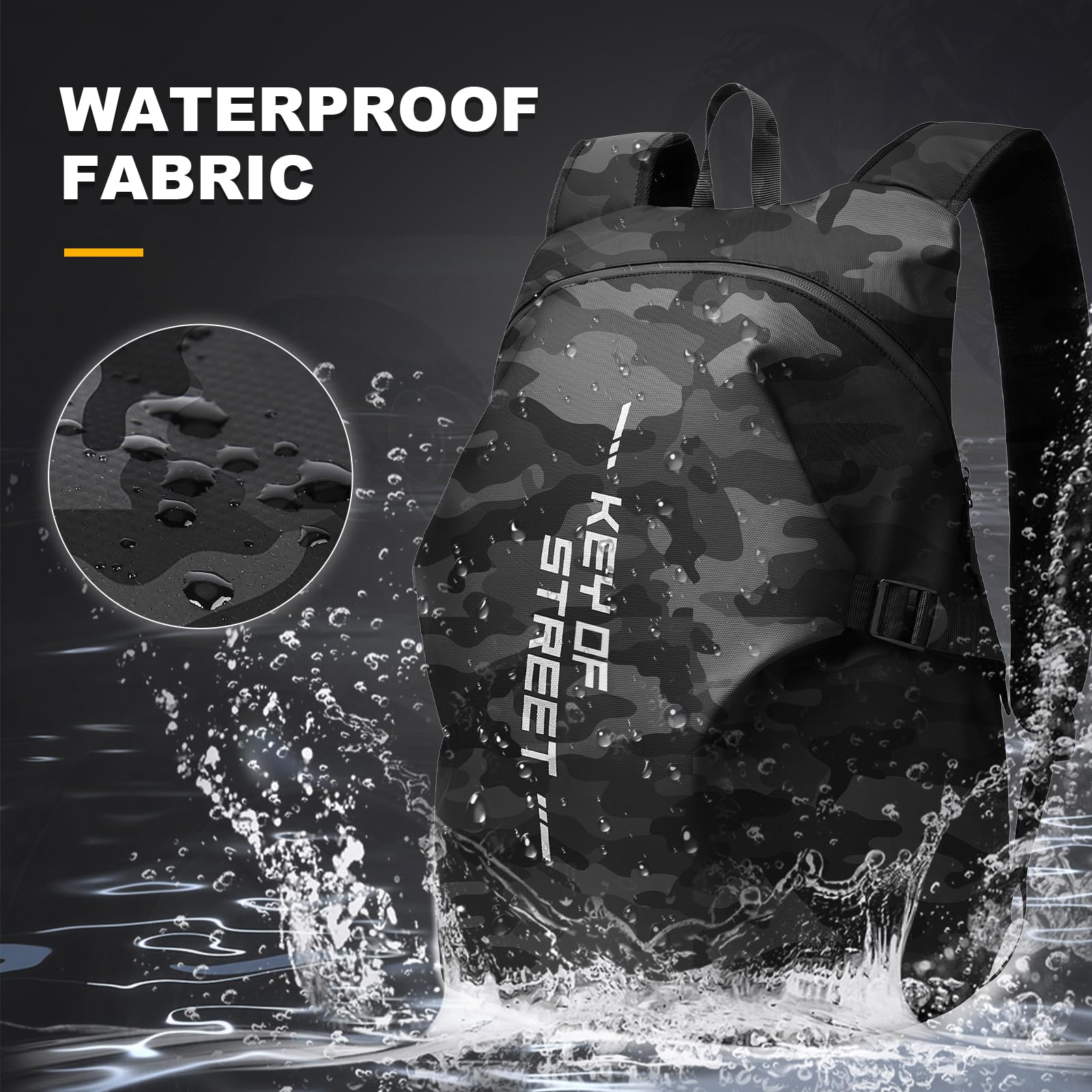 Motorrad Rucksack Wasserdicht Herren Damen Helm Rucksack Camouflage Schwarz L