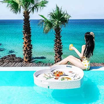 Heart Floating Plate, Deluxe Floating Tray for Pool, Stylish Breakfast Tray on The Water, Luxury Floating Bar Drink Holder for Pool Parties