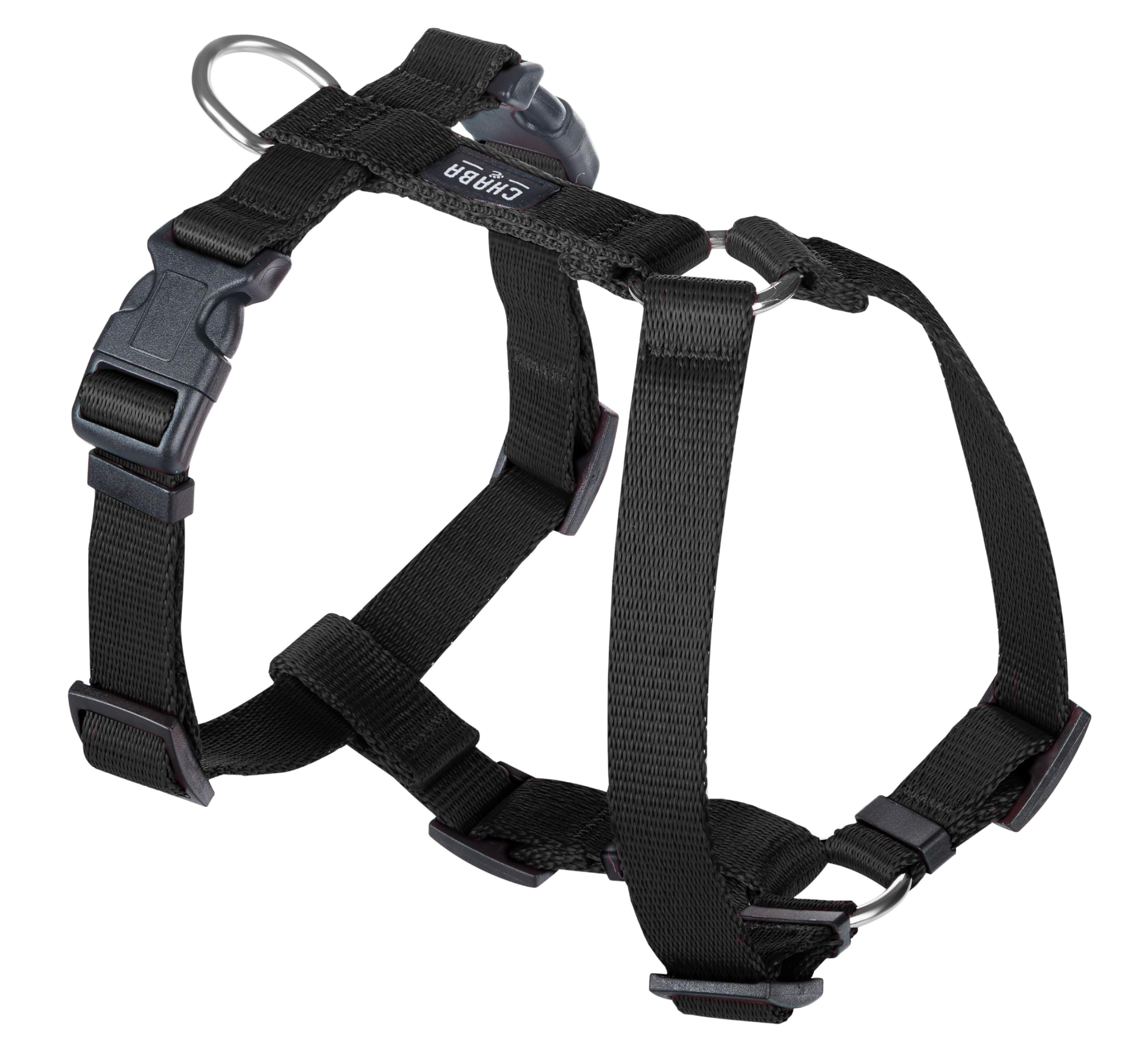 Chaba Guard Hundegeschirr für kleine Hunde mit Kontrolle, Anti-Zug & Würgen, Einstellbar, Bequem und Leicht, Classic Step-in Brustgeschirr, Dog Harness, Größe S, SCHWARZ