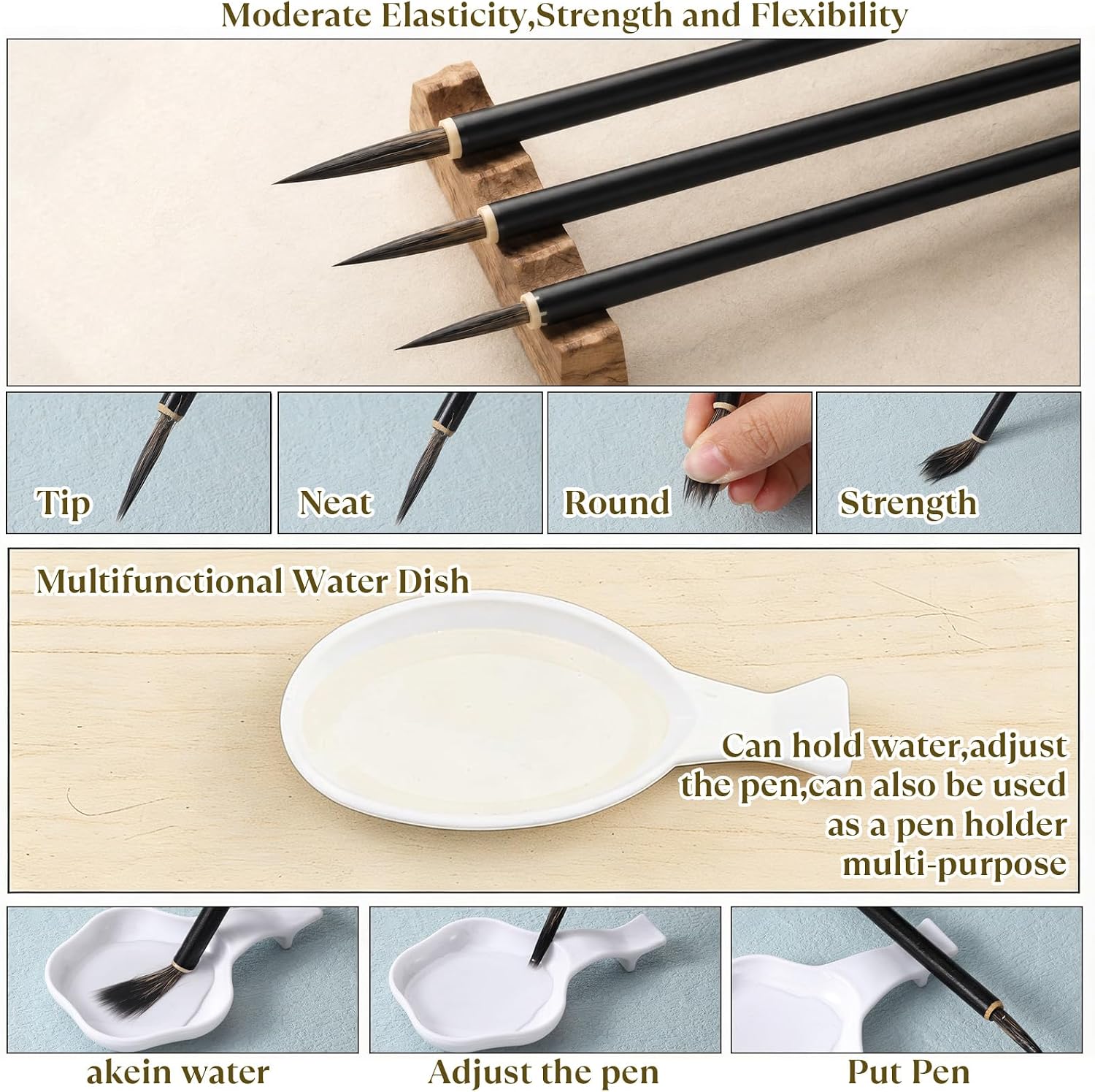 Styquenzer Reusable Water Paper No Ink Chinese Calligraphy Set 12Pcs