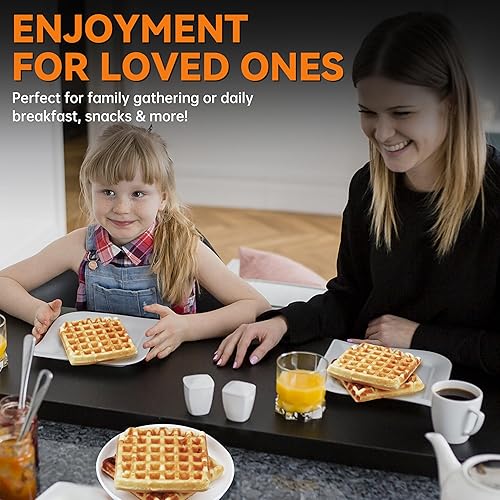 Miniatura 5 de Baker's Friend waflera belga, plancha cuadrada para gofres, Waflera Eléctrica, plato de cocina antiadherente, waflera clásica y múltiple, 4