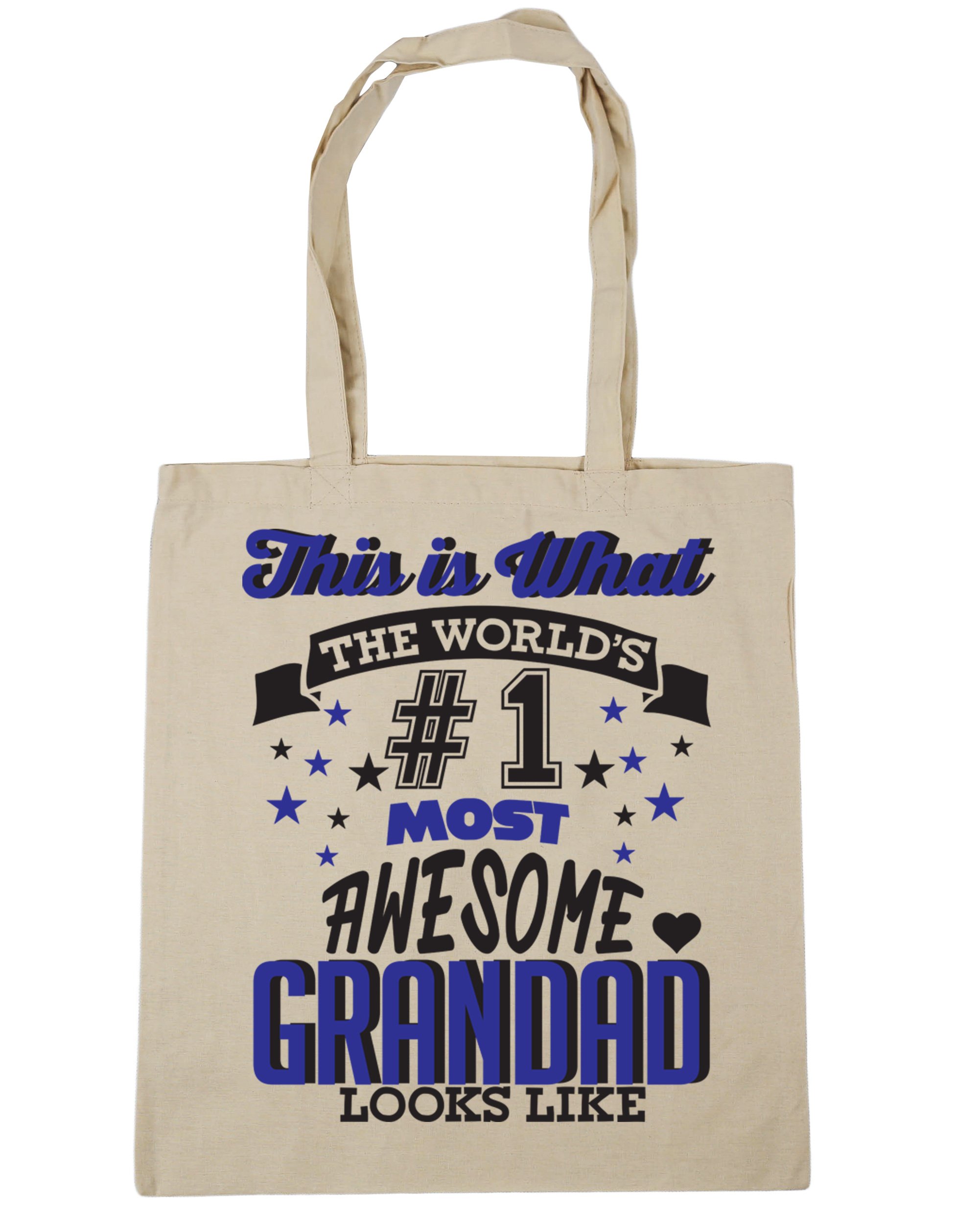 This is what the world's number 1 most awesome grandad looks like Tote Shopping Gym Beach Bag 42cm x38cm, 10 litres