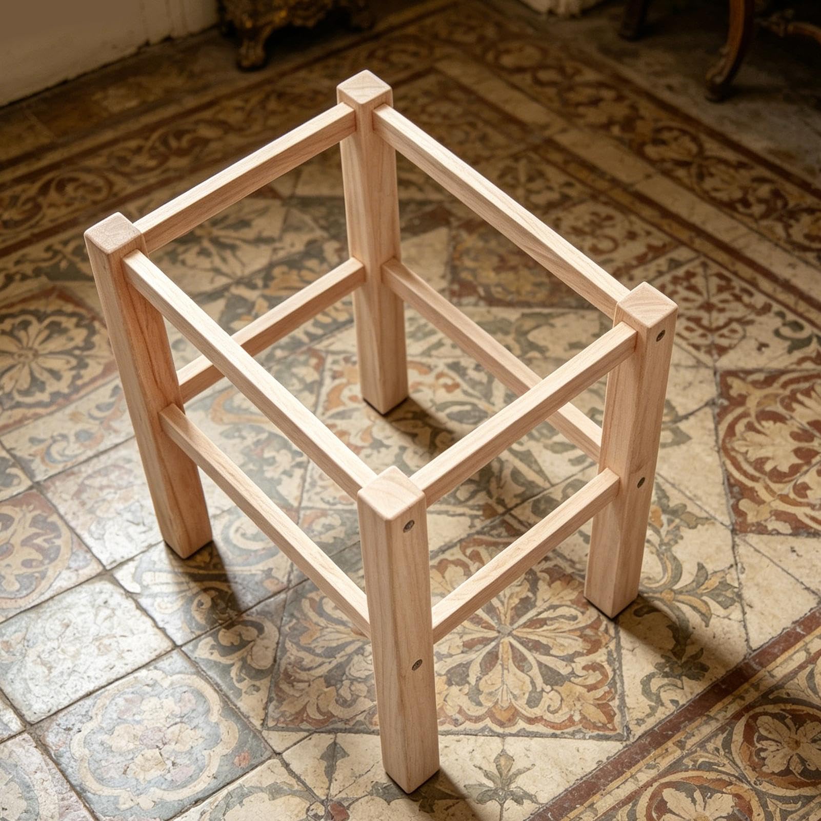Kit Per Sgabello Poggiapiedi In Legno Non Rifinito Adatto Ai Principianti | Kit Per Sgabello A Gradino In Legno Fai Da Te Progetti Falegnameria Tessitura Ingresso Laboratori Corsi Art