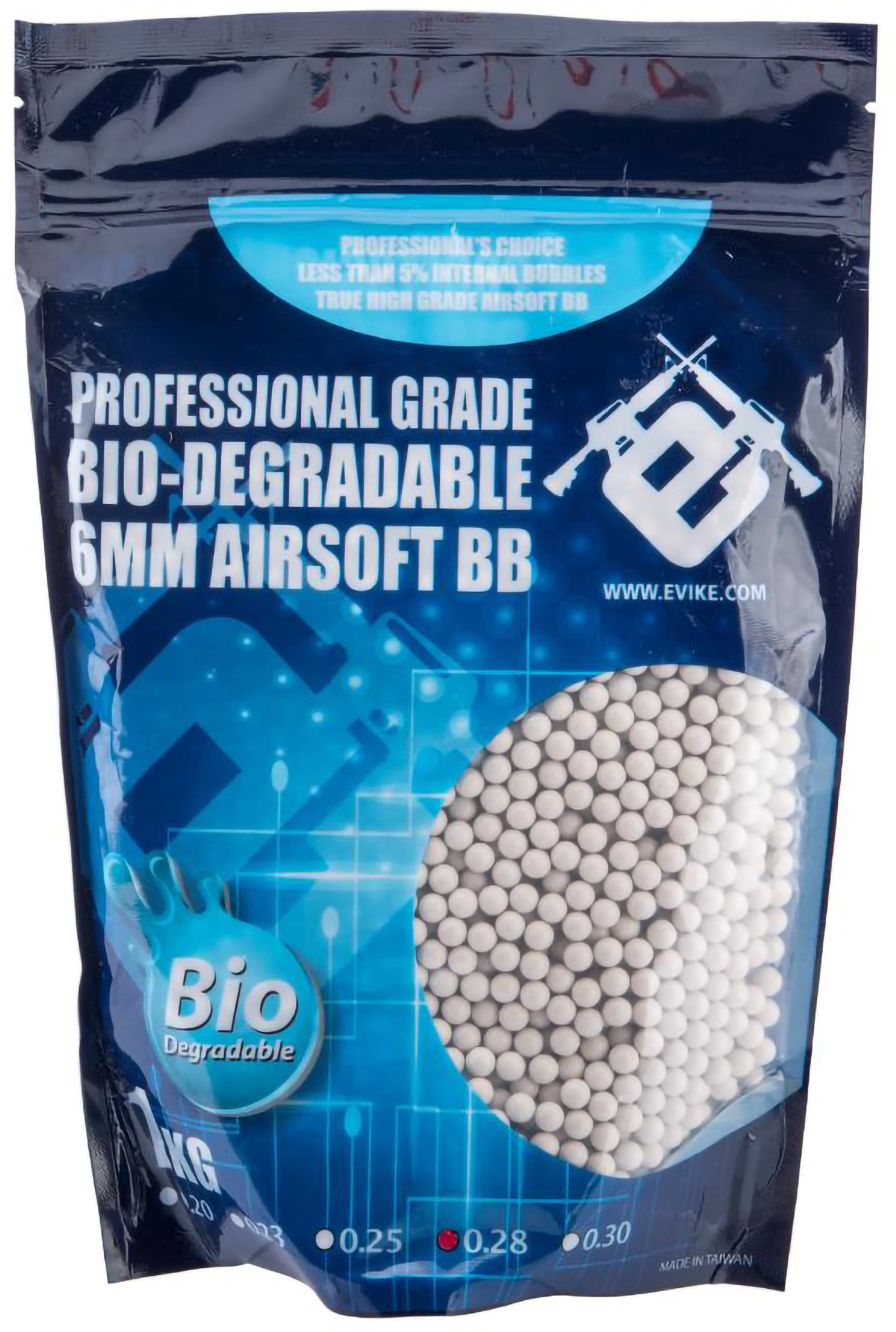 Evike Airsoft - Match Grade Plant-Based 6mm Airsoft BBS (Weight: 0.25g / 5000 Rounds/White)