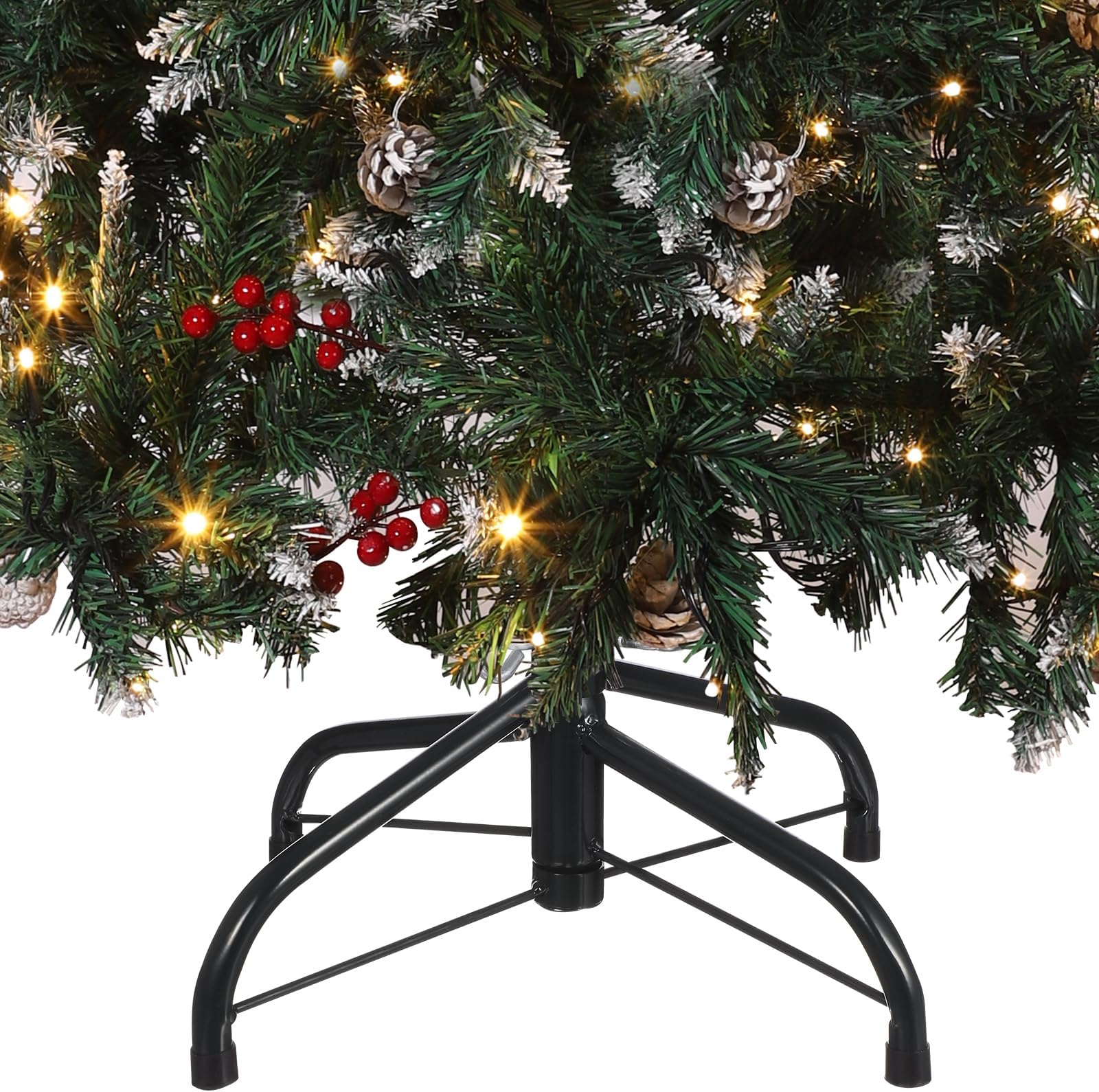 Tofficu Christmas Tree Stand for Artificial Tree, Folding Christmas Tree Base for for Artificial Trees, Xmas Tree Stand, Folding Metal Christmas Tree Stand