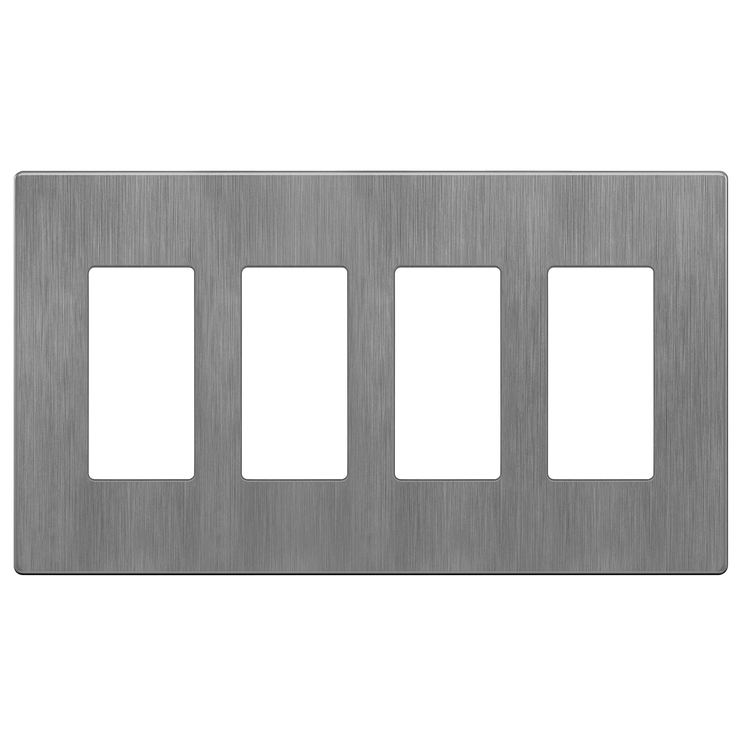 LIDER Brushed Finish Decorator Switch Cover, Screwless Wall Plate, Mid-Size 2-Gang 4.88" x 4.92", Unbreakable Polycarbonate Thermoplastic, UL Listed, LSWP-32M-BGD, Brushed Gold — view 35