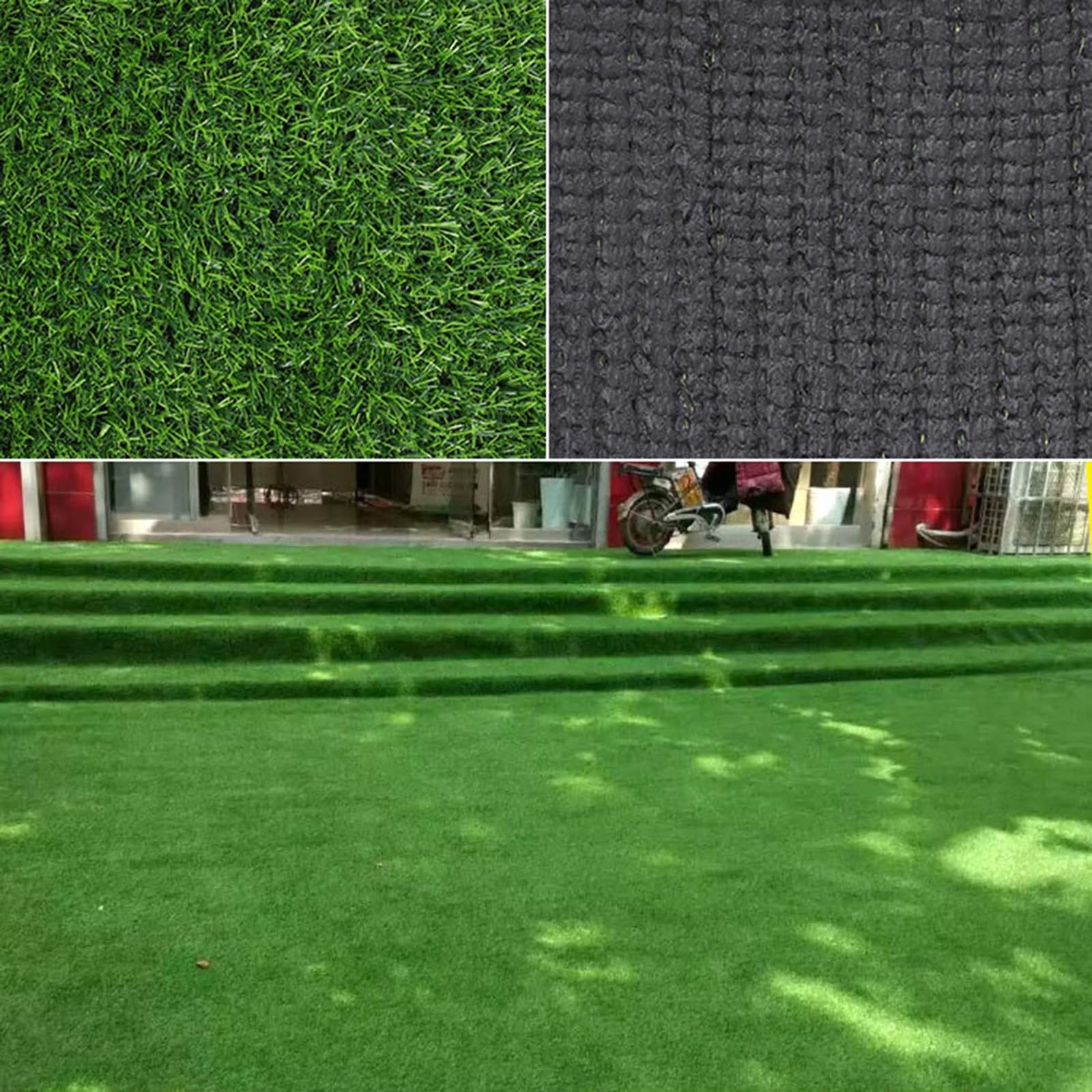 Tappeto in Erba Sintetica 2 m x 2 m, Tappeto in Erba Sintetica realistica per Uso Esterno, Sostituzione del Prato in plastica Resistente, Tappeto in Erba Sintetica Verde Spesso 3 cm