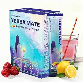 Zelfyrtisar Yerba Mate Instant Tea Powder – Clean Energy Drink for Focus & Brain Fog Support - Sugar-Free Raspberry Lemonade Flavor, 30 On-the-Go Vegan Pouches with Lion’s Mane, Ashwagandha & Probiotics