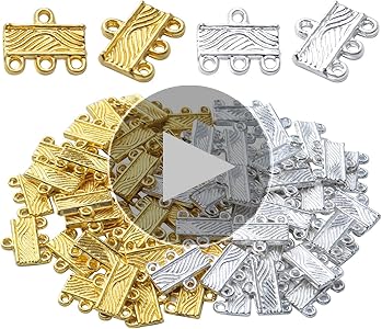 120pcs Multi Strand Jewelry Connectors - 3 Color Rectangle Clasps For Necklaces & Bracelets