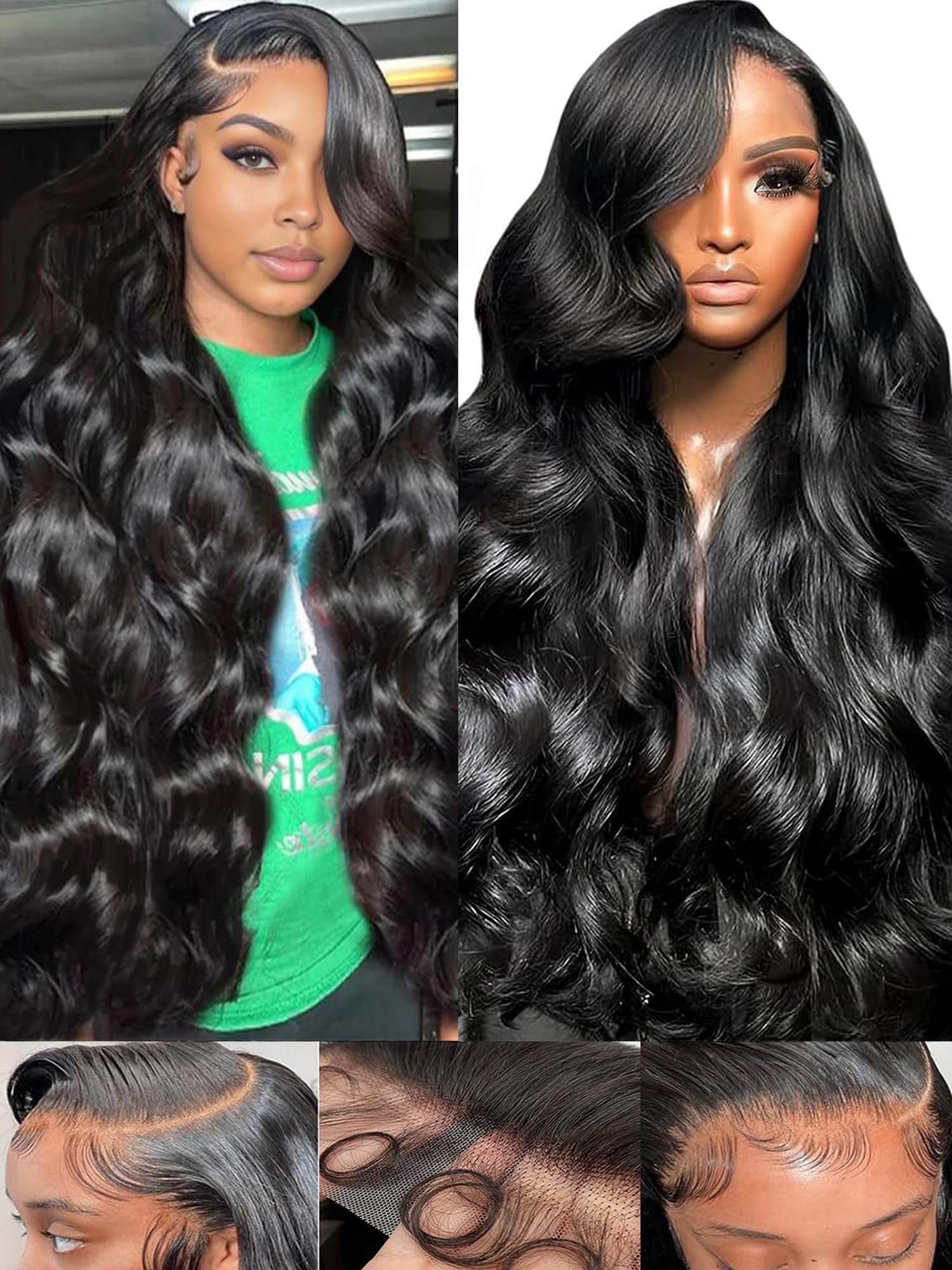 EXTRA LONG HANDMADE 28 inches HUMAN HAIR MIX WIG 28 Inch Straight Human Hair 360 Lace Frontal Wig 13x4  main image 2