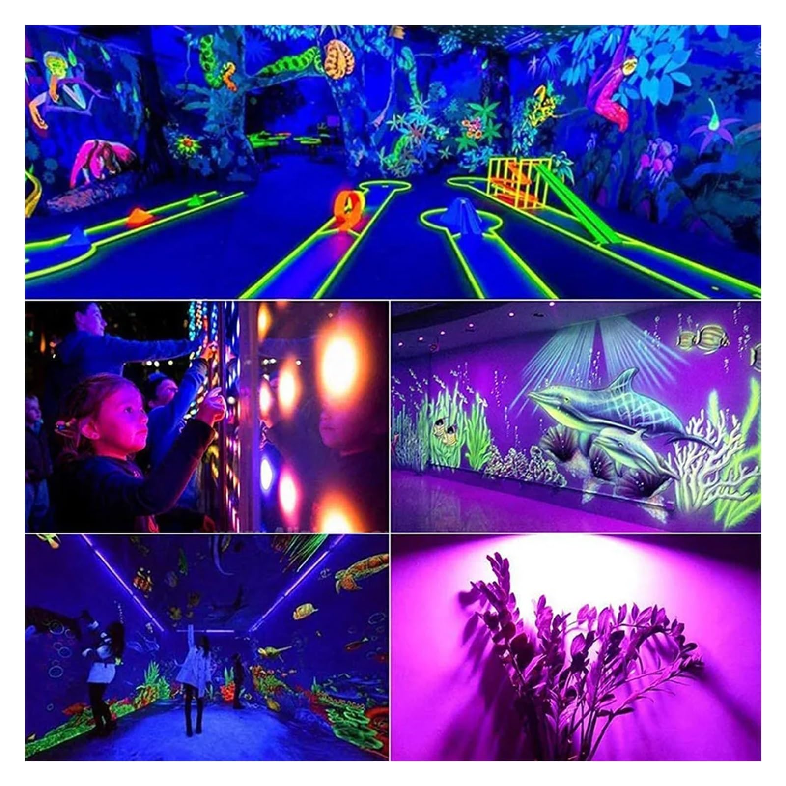 Luz LED De 50W, 100W, 200W, 300W, Inundación Impermeable, Luces Negras UV, Negra For Fiesta, Decoración Carteles Fluorescentes Ahorro De EnergíA SúPer Brillante(200W)