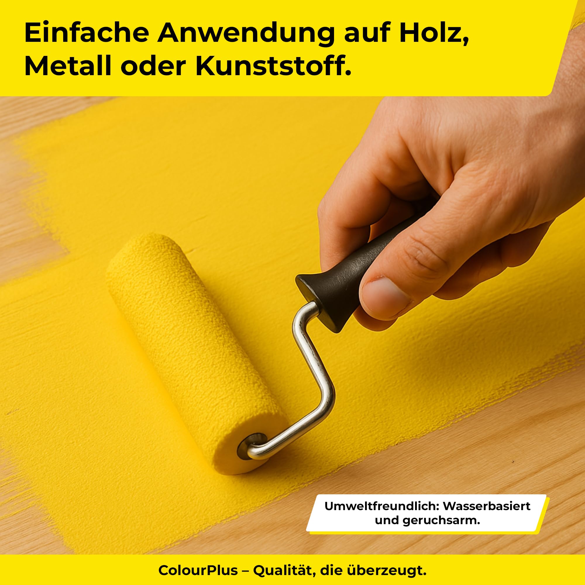 colourPlus 2in1 Buntlack Seidenmatt (2,25L Reinweiß/Weiß RAL 9010) – Wetterfeste Holzfarbe Holzlack Küchenmöbellack. Schnelltrocknend, Für Innen Außen