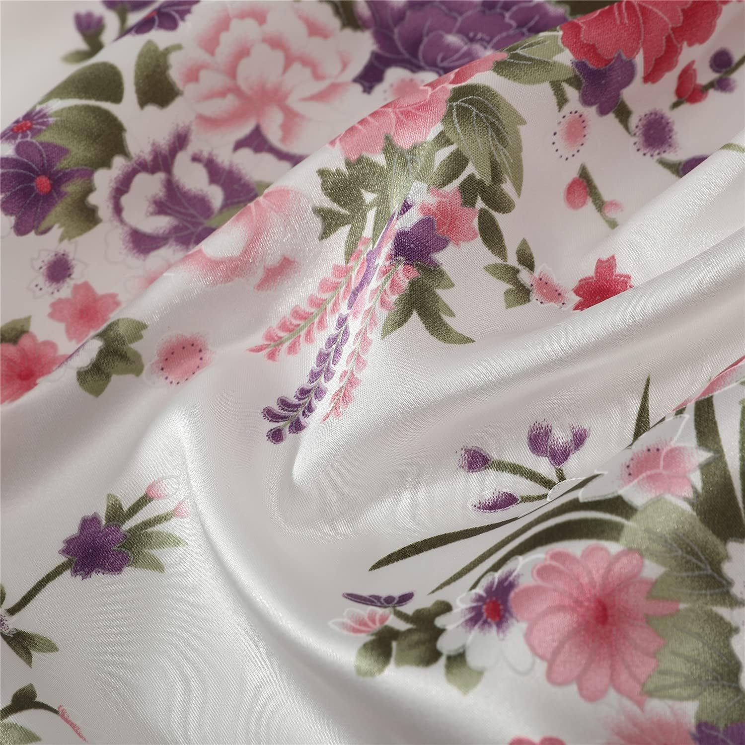 Women's Long Silk Robes Lightweight Long Satin Robes Full Length Sleepwear Dressing Gown - Image 5