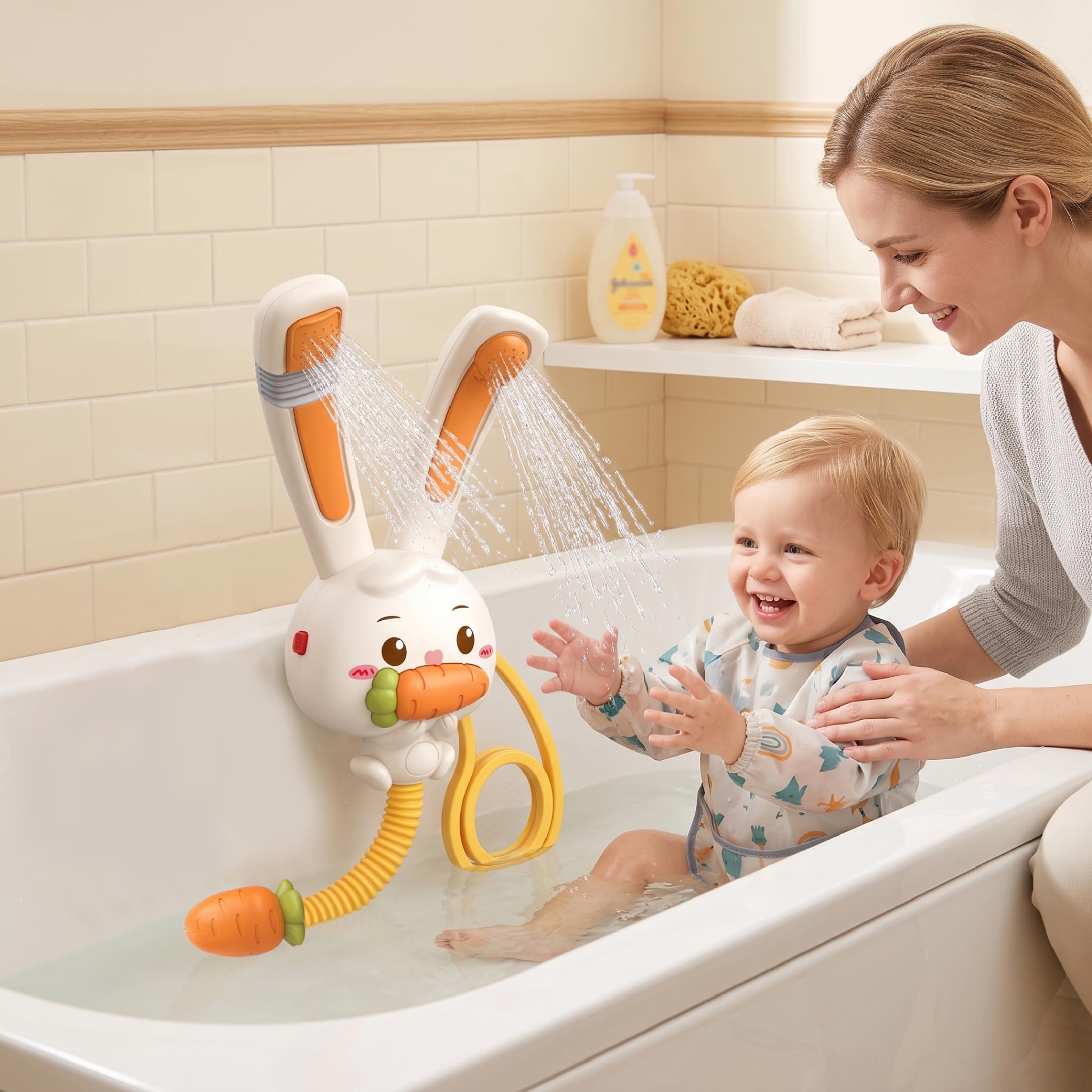 Rociador de baño para bebé, Juguete de baño para bebé en Forma de Conejo para niños