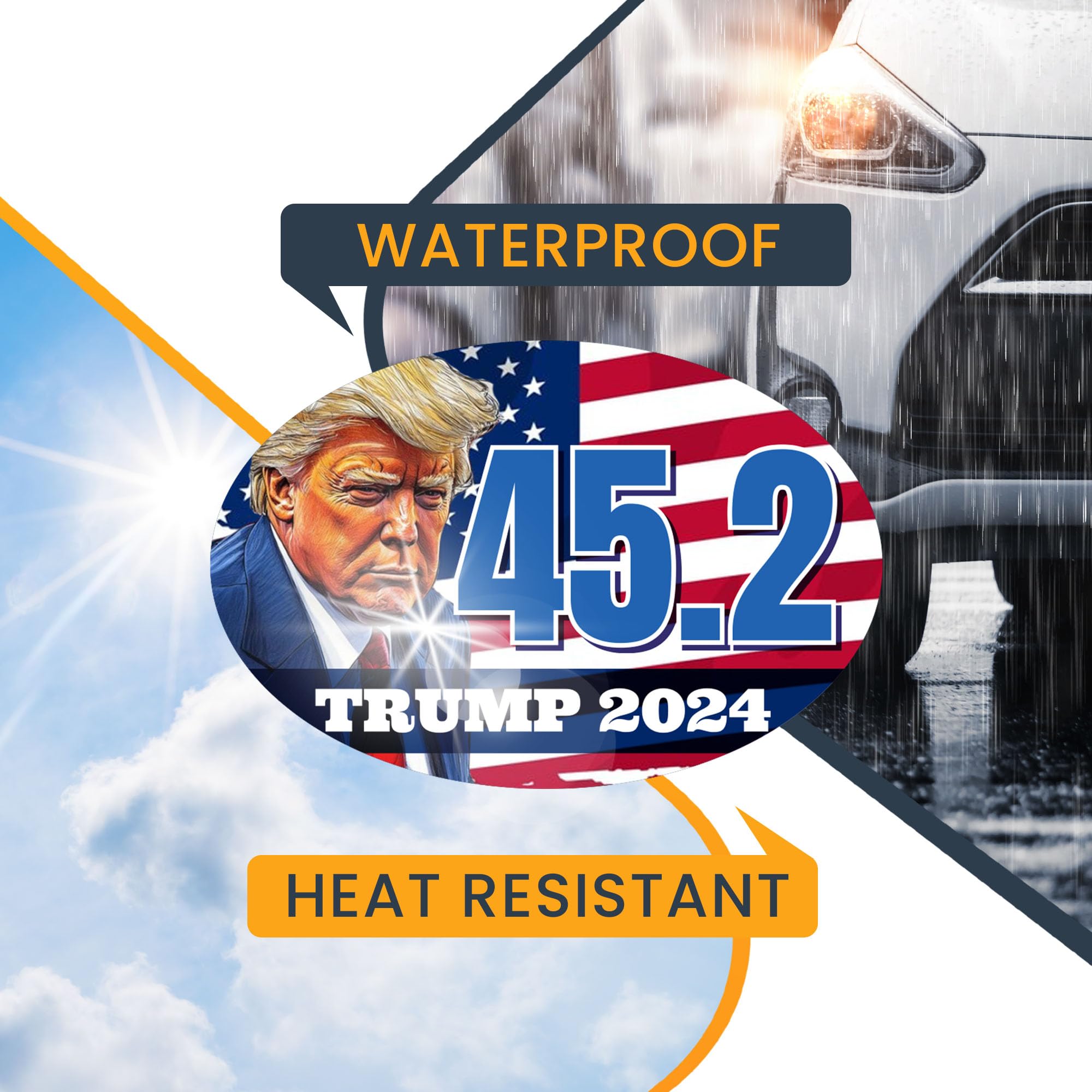 Donald Trump Magnet Decal - Grazed & Unfazed, 4x6 Inch, Waterproof, Made In USA For Car Or Fridge