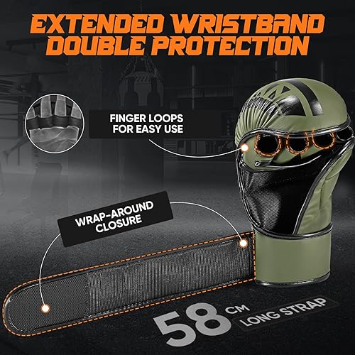 Miniatura 3 de Guantes MMA Open Palm Sparring & Grappling Mits, artes marciales para hombres y mujeres, deportes de combate, artes marciales, artes marciales,