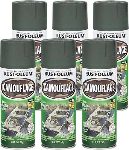 Rust-Oleum 1919830-6PK Specialty Camouflage Spray Paint, 12 oz, Deep Forest Green, 6 Pack