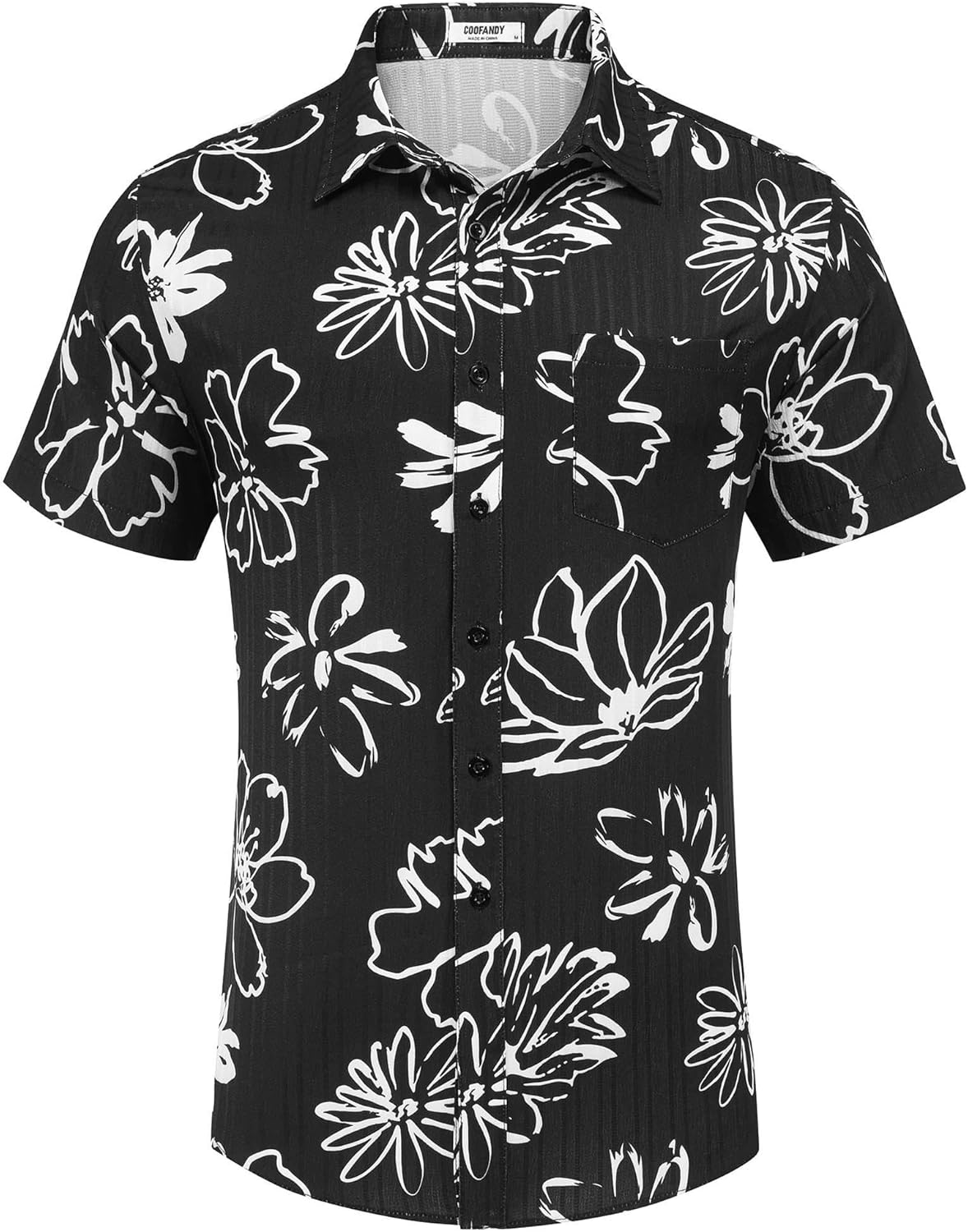COOFANDY Men's Casual Button Down Shirts Short Sleeve Textured Summer Beach Shirt with Pocket - Image 4