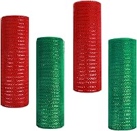 Vista 11 de 4 rollos de cinta de malla decorativa para decoración de coronas, 10 pulgadas x 30 pies, rollo de malla decorativa de Navidad, suministros