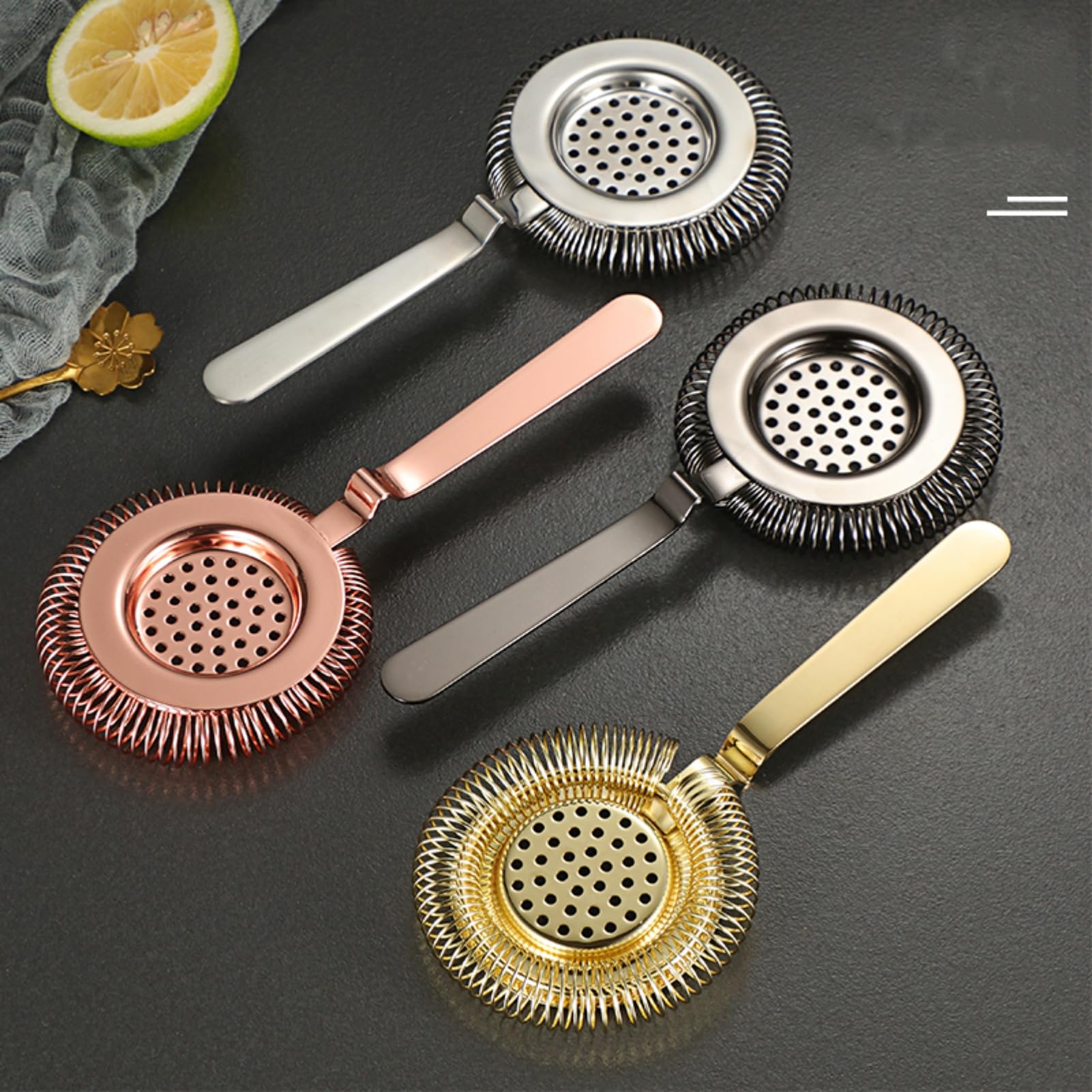 Cocktail Filter,Stainless Steel Bar Strainer Cocktail Strainer Bar Strainer Built For Professionals - View #3