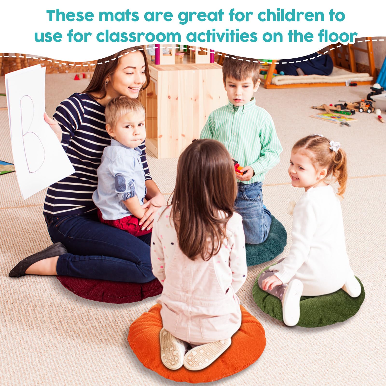 Snapklik.com : Fumete 24 Pcs 16 Inch Round Floor Cushions For Kids And ...