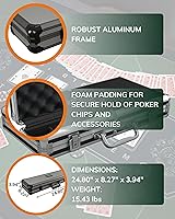 Vista 4 de Bullets Playing Cards Poker Sets with Case - Versatile Denominations for Poker, Blackjack, & Casino Games - Durable & Complete Set - Poker Case with