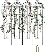 VEVOR 87x20in Rustproof Metal Garden Trellis, 4-Pack for Climbing Plants, Roses, Clematis, Cucumbers - Outdoor Support for Courtyards & Lawns