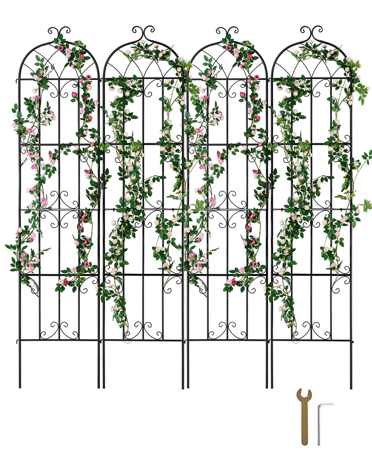 VEVOR 87 inch 4-Pack Metal Garden Trellis