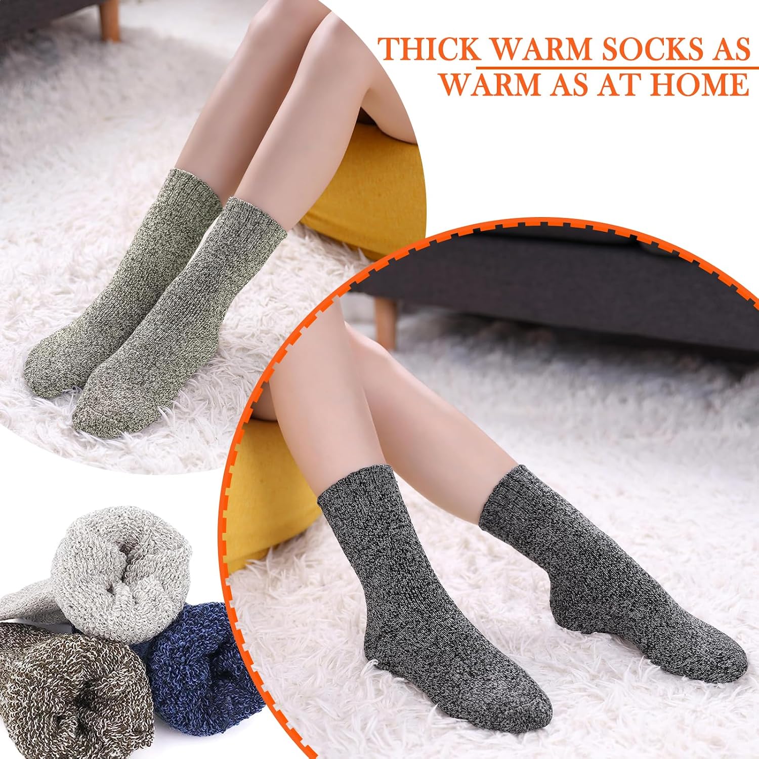 Hocerlu Wool Socks for Women, 5 Pairs Thermal Socks in Winter image 2