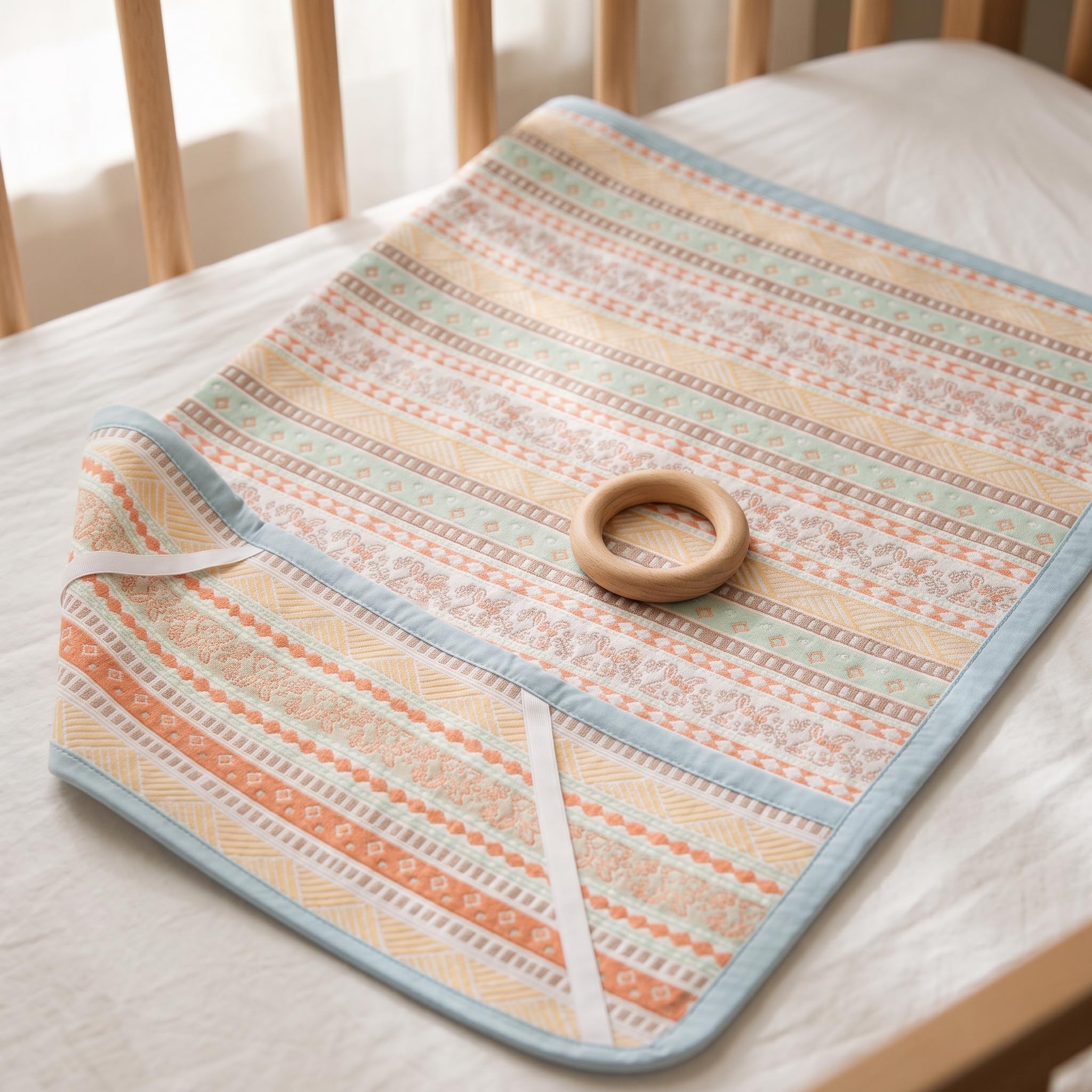 Homyl Lenzuolo con Angoli per Culla e Lettino, in Cotone Reversibile, per Neonati, Traspirante per l'Estate, 120 * 150cm