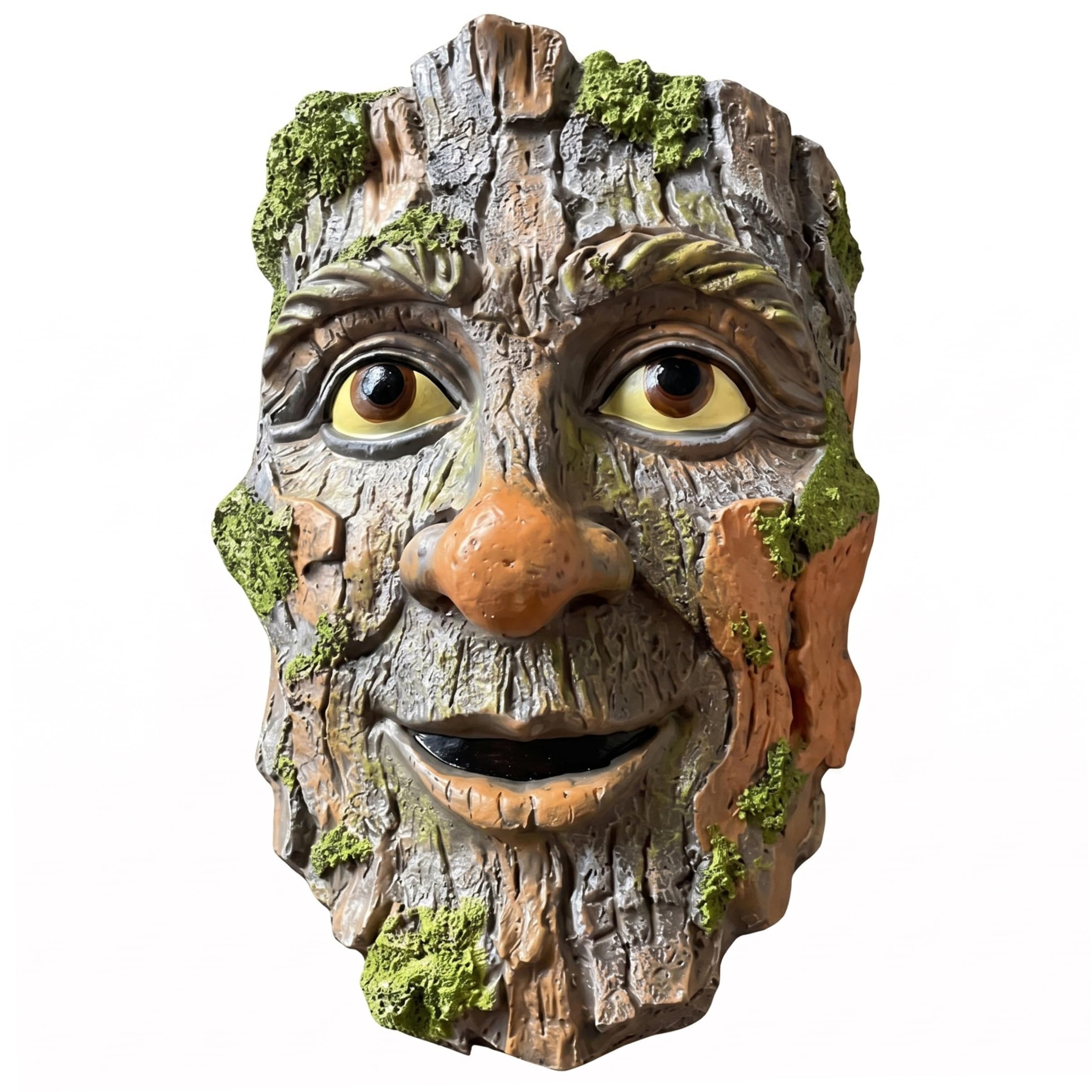 Pineeseatile Tree Faces Decor Outdoor, Mini Resin Tree Face With Moss, Faces For Trees Outdoor, Funny Garden Patio Art Statue Decor, Face