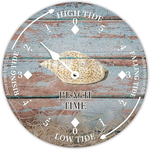Miniatura 9 de Beach Time - Reloj de marea con estrellas de mar, silencioso, sin tictac, funciona con pilas, reloj de marea de madera, arte de pared, reloj de