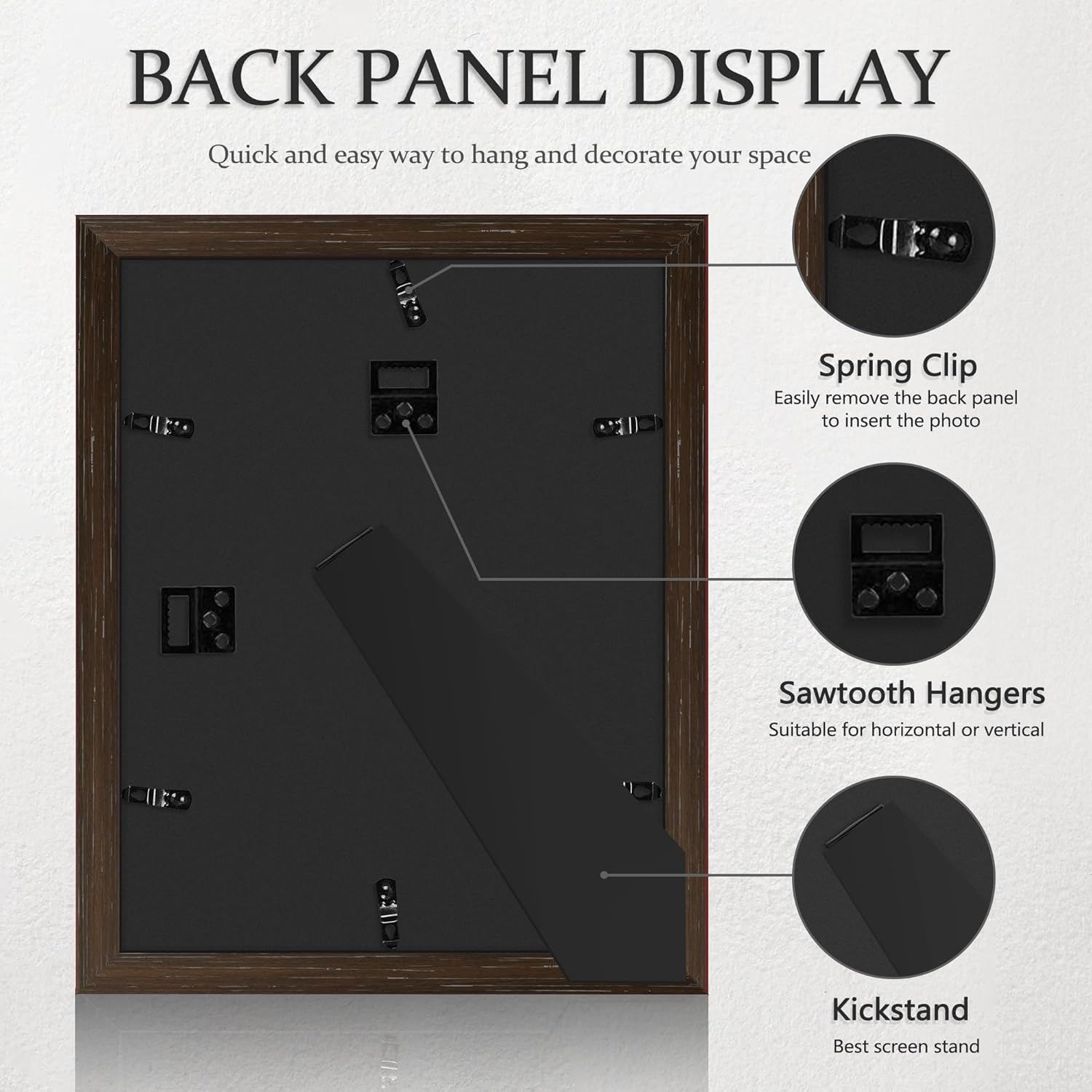 Abtgt 11x14 Diploma Frame Certificate Degree Document Frame with High Definition Glass, with Black and Gold Mat Display 8.5x11 or without Mat Display 11x14, for Wall and Tabletop, Walnut
