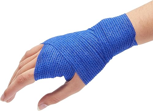 Miniatura 6 de Juvale 24 rollos de vendaje autoadhesivo de 2 pulgadas x 5 yardas, cinta transpirable para veterinaria, elástico cohesivo para muñeca, hinchazón,