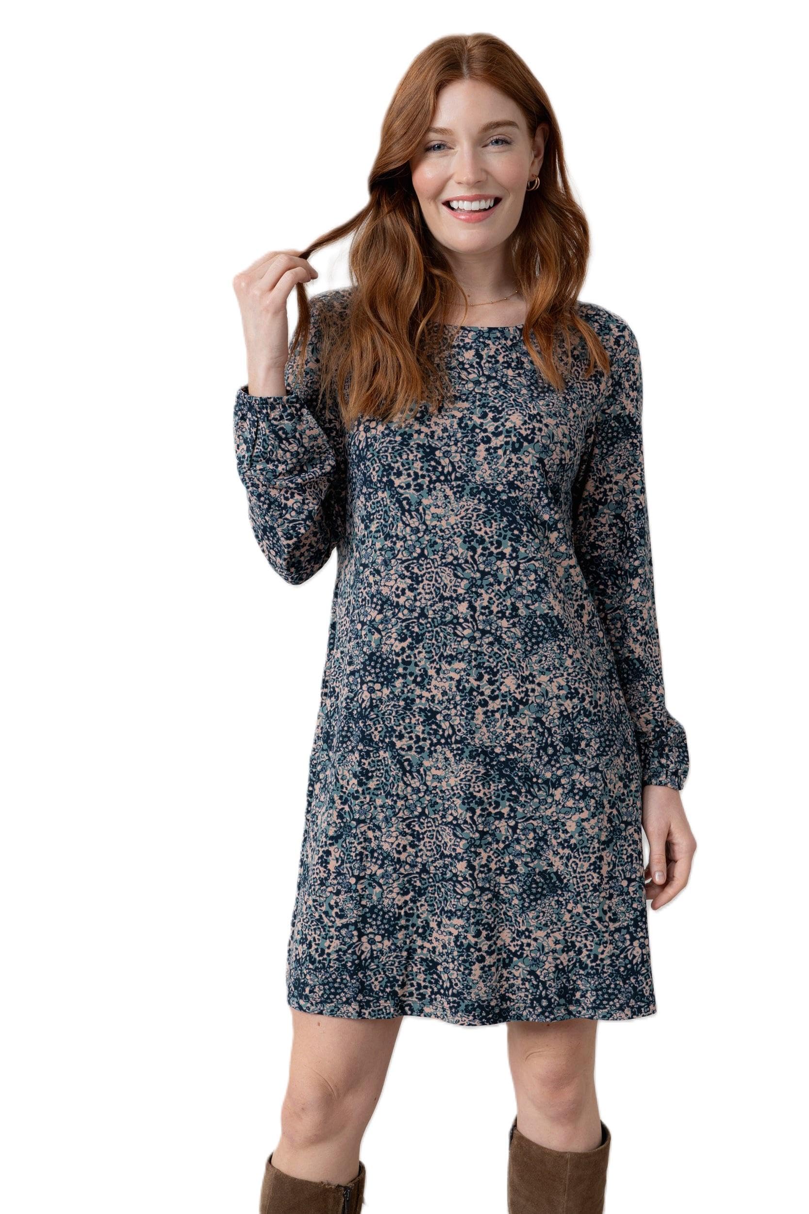 Lily & Me Women's Sea Mist Spruce Swing Dress - Size 16