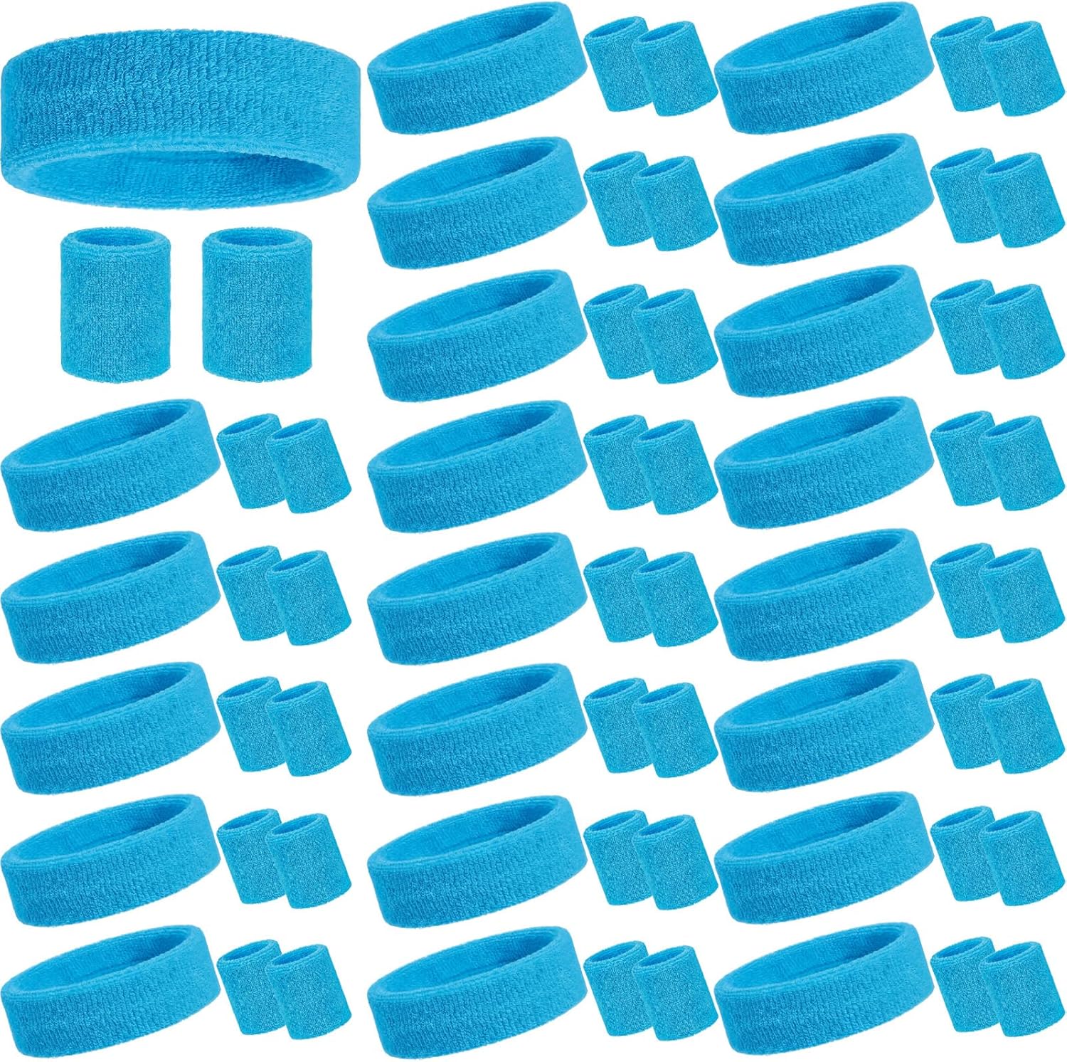 Bememo 72 Pcs 36 Pcs Neon Sweatbands Set for Kids 12 Headbands 24 Wristbands Bulk Sports Sweat Bands Athletic for Children Basketball Tennis Running Gym Student Gifts Glow Party