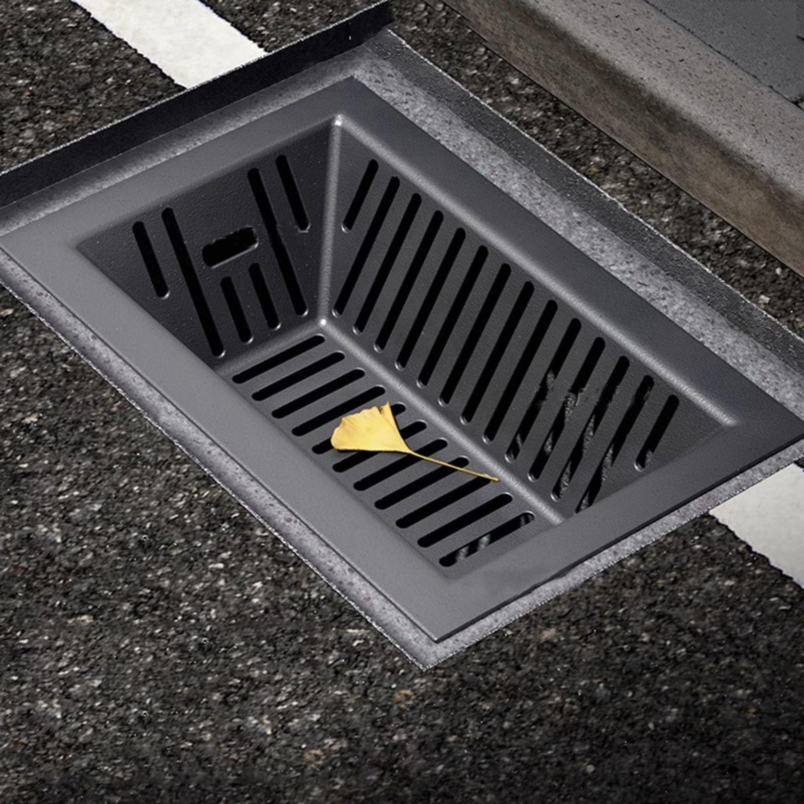 GOCHUSX Catch Basin Drain Filter, Sinking Rainwater Outlet Trash Catcher, Sewer Grate Outdoor Drain Cover for Driveway Lawn Water Trench Channel, Easy Clean(Black-3PCS,40x60x15cm)