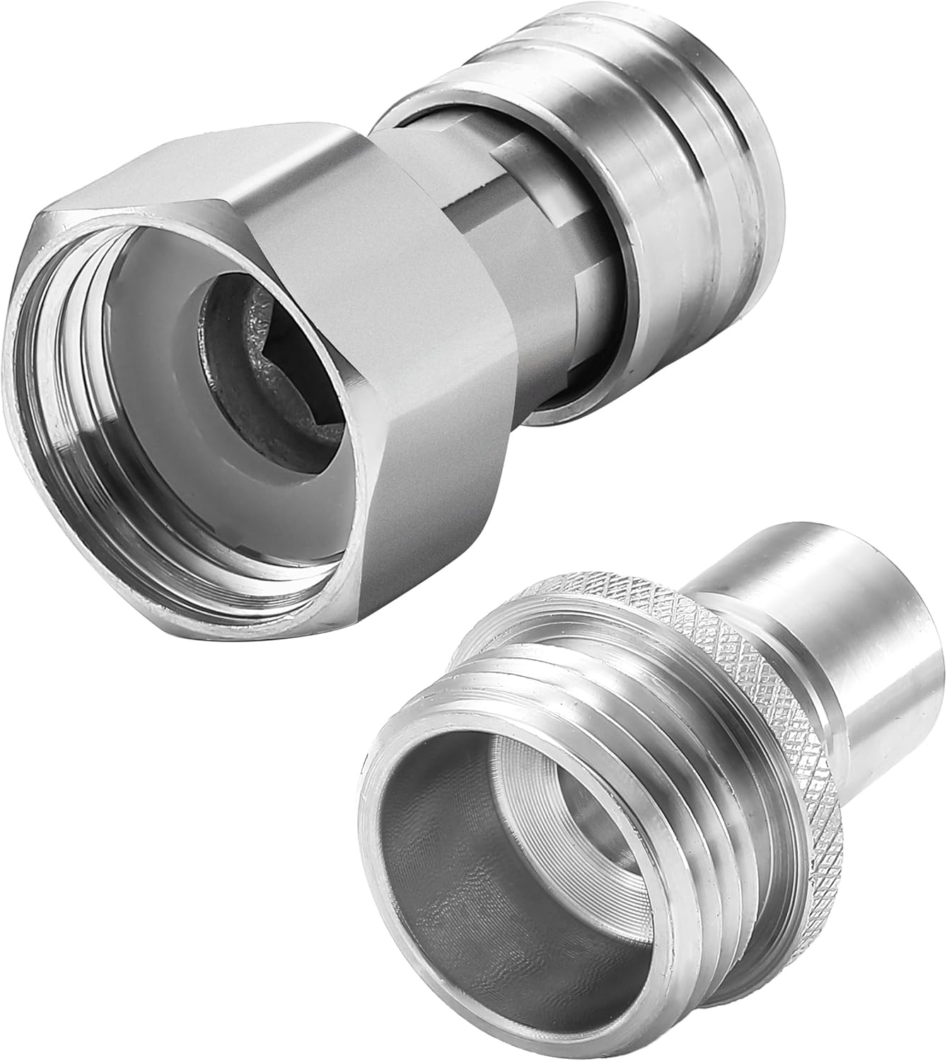 RIDGE WASHER Garden Hose to Pressure Washer Adapter, 3/4” GHT to 1/4” Stainless Steel Quick Connect, 3/4” GHT Male to 1/2” Quick Plug, Convert Water Hoses to Power Washer Connector