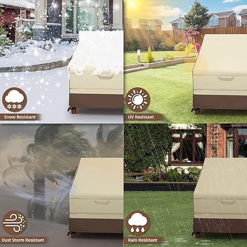 Miniatura 7 de MR. COVER Fundas impermeables para tumbonas de exterior para sillas de patio de 74 a 76 pulgadas, poliéster 600D resistente y costuras dobles,