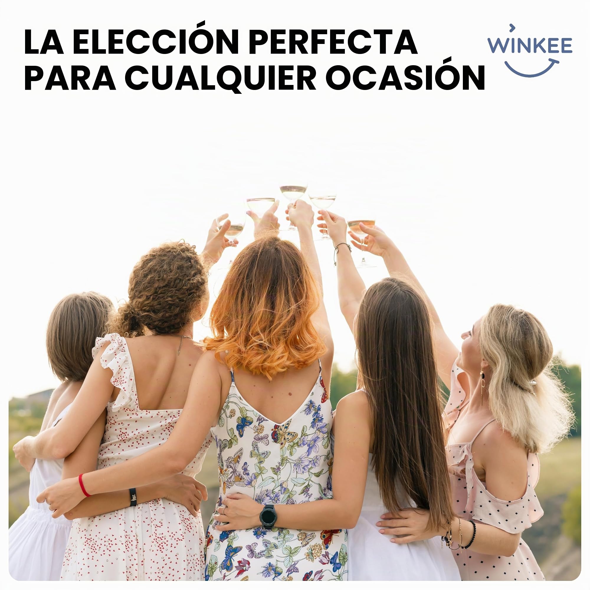 Winkee Original – 2 copas de vino To Go I Elegante disfrute de vino para viajes, aprox. 320 ml, accesorios para festivales con práctica caja