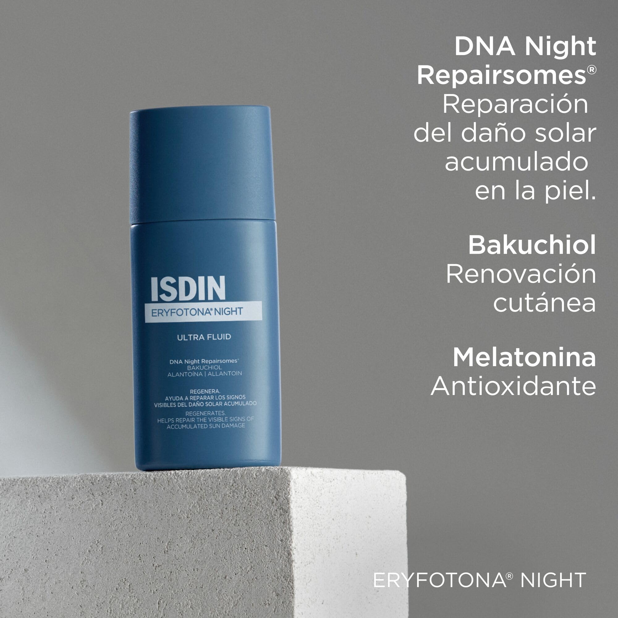 ISDIN Eryfotona Night, Serum Facial de noche, Repara y Previene el Daño Solar en la Piel y Promueve su Regeneración, Acción Antioxidante, 50 ml
