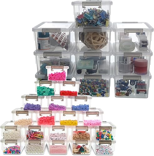 Citylife - Paquete de 20 organizadores de cuentas de plástico de 0.18 cuartos de galón y 10 paquetes de 1.3 cuartos de galón pequeños de