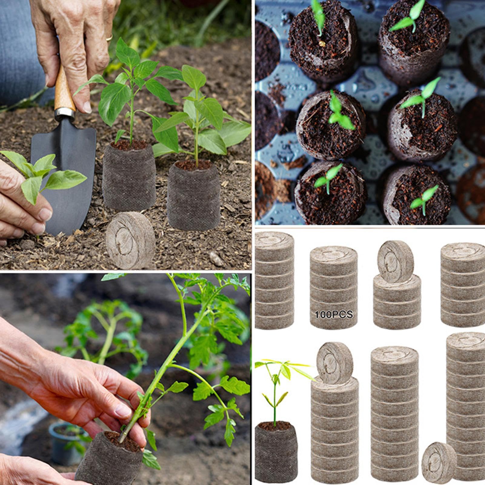 Ziemia do Roślin Doniczkowych,100 sztuk mieszanki nawozów - Organiczna 30 mm torfowa ziemia doniczkowa | dla Warzyw Kwiatów Drzew Kaktusów Storczyków Bonsai Cytrusów Monstery