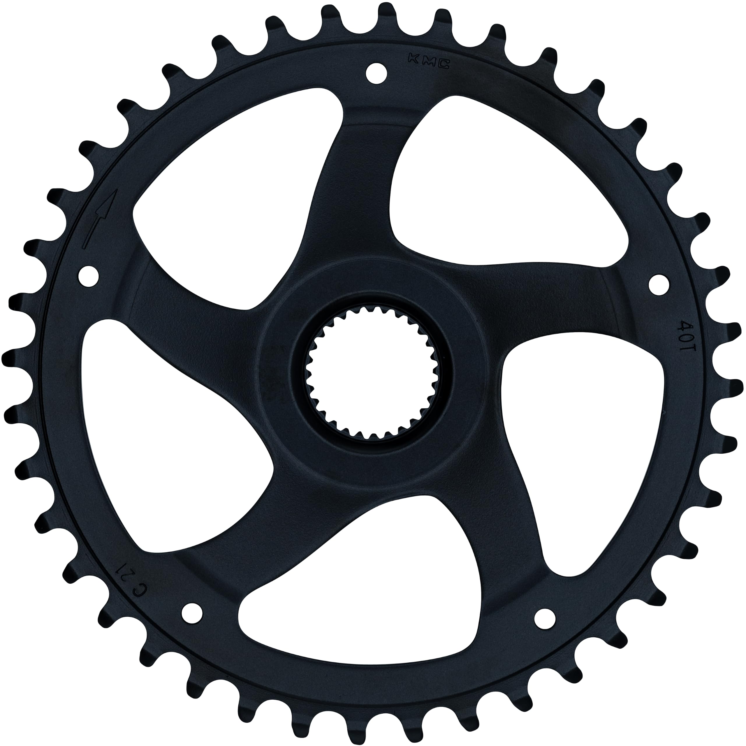 KMC Super Narrow Chainring Compatible with Bosch Gen 4 e-Bike Motors - Spacerless - Direct Mount - Black, 40T | Chainline 52mm