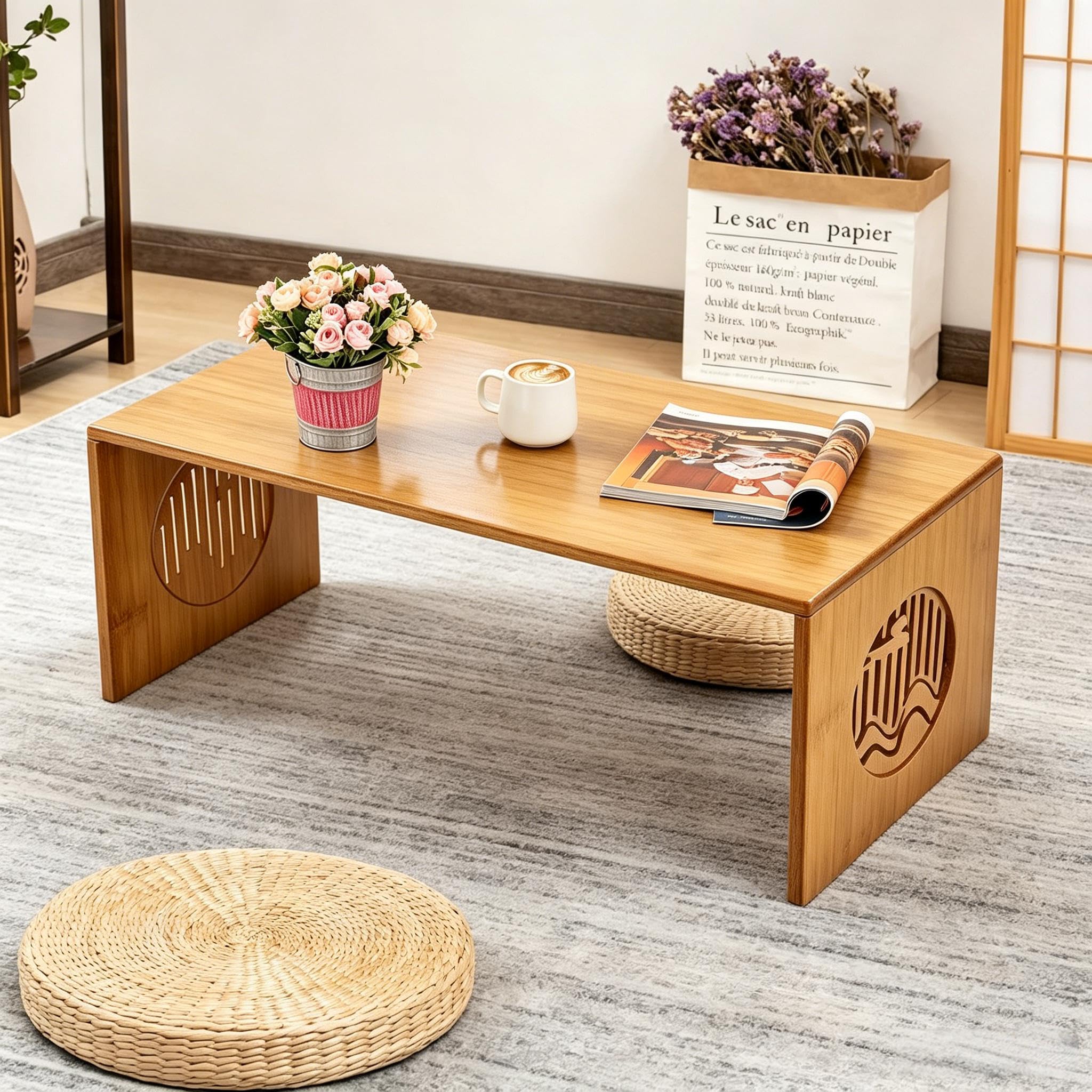 Amazon.com: Ekjkldo Folding Coffee Table, Foldable Japanese Floor