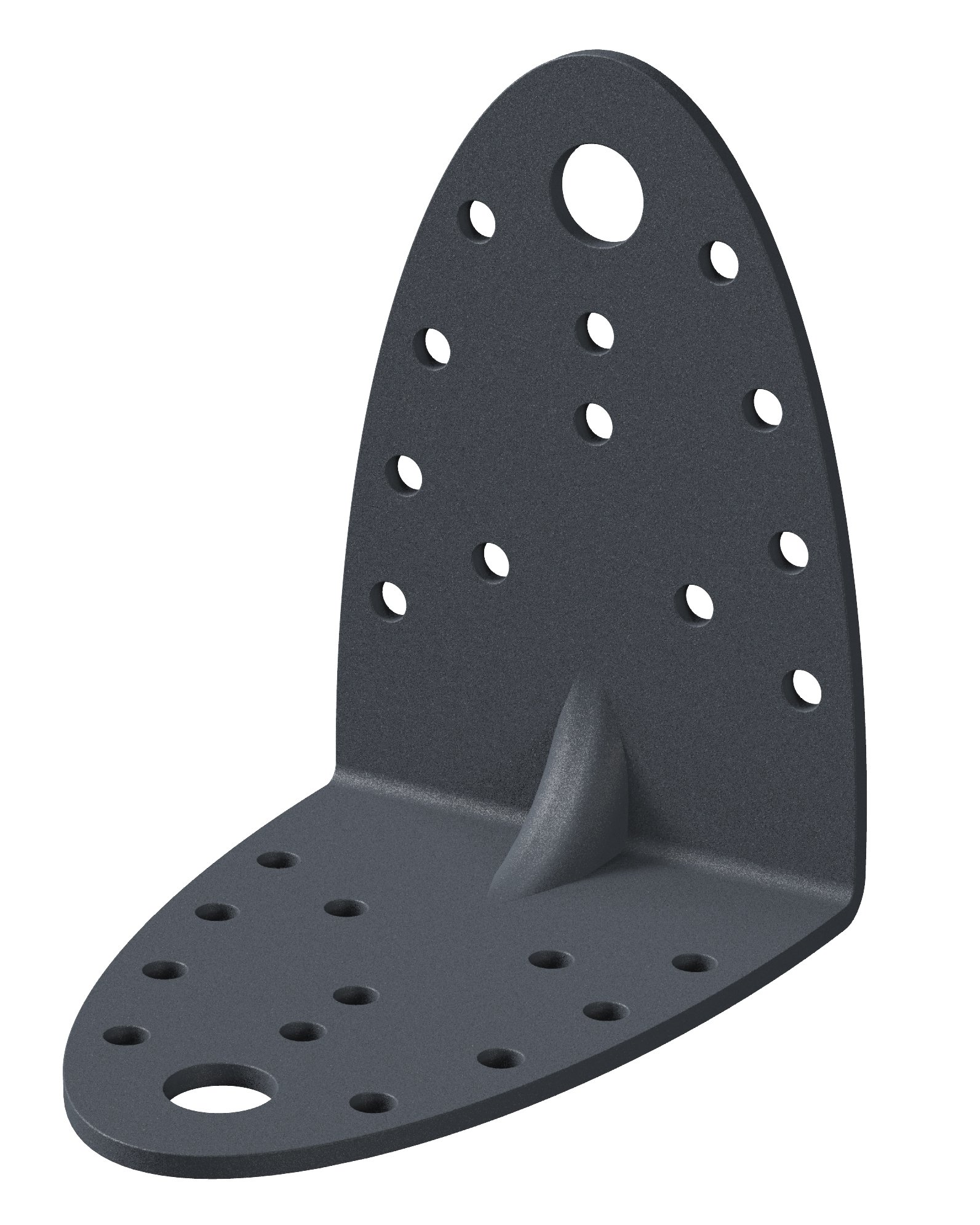 Gah-Alberts 335960 Heavy Duty Angle Connector with Ribbing Galvanized and Plastic-Coated Basalt Grey 90 x 90 x 65 mm/Quantity 4