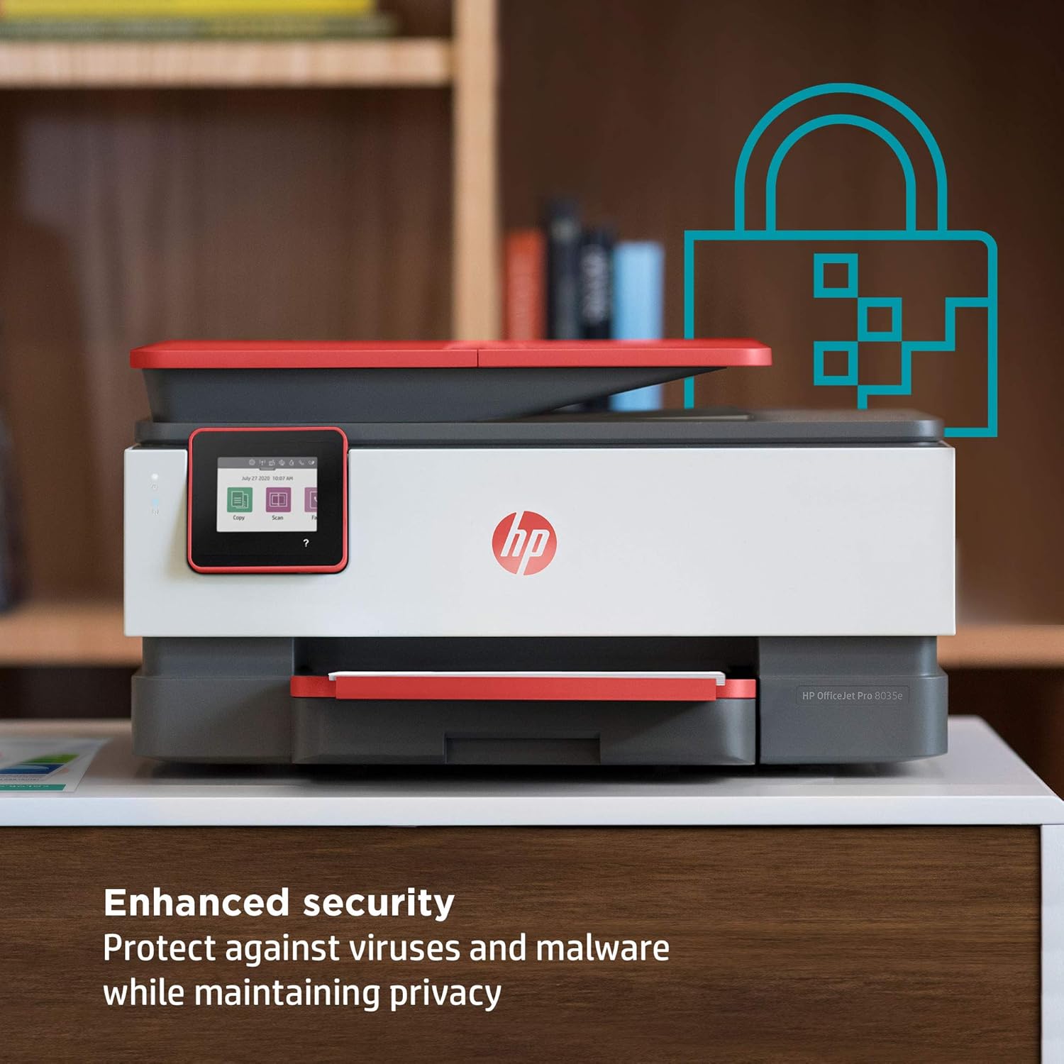 HP OfficeJet Pro 8035e Wireless Color All-in-One Printer (Coral) with up to 12 months Instant Ink with HP+ (1L0H8A) : Electronics