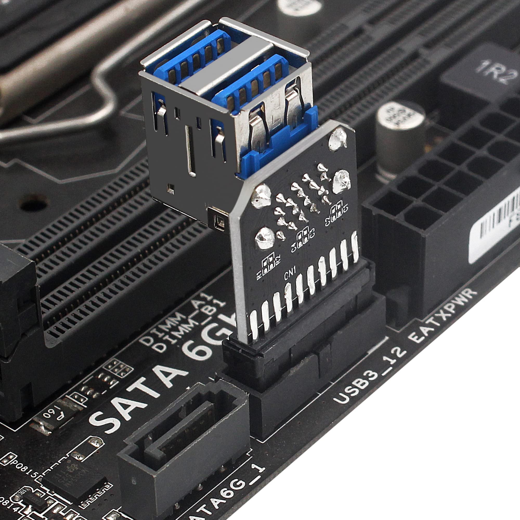 AKYGA AK-CA-58 USB 3.0 Adapter - 2x USB-A 19-Pin Buchse Für Motherboard, PC-Gehäuse Anschluss